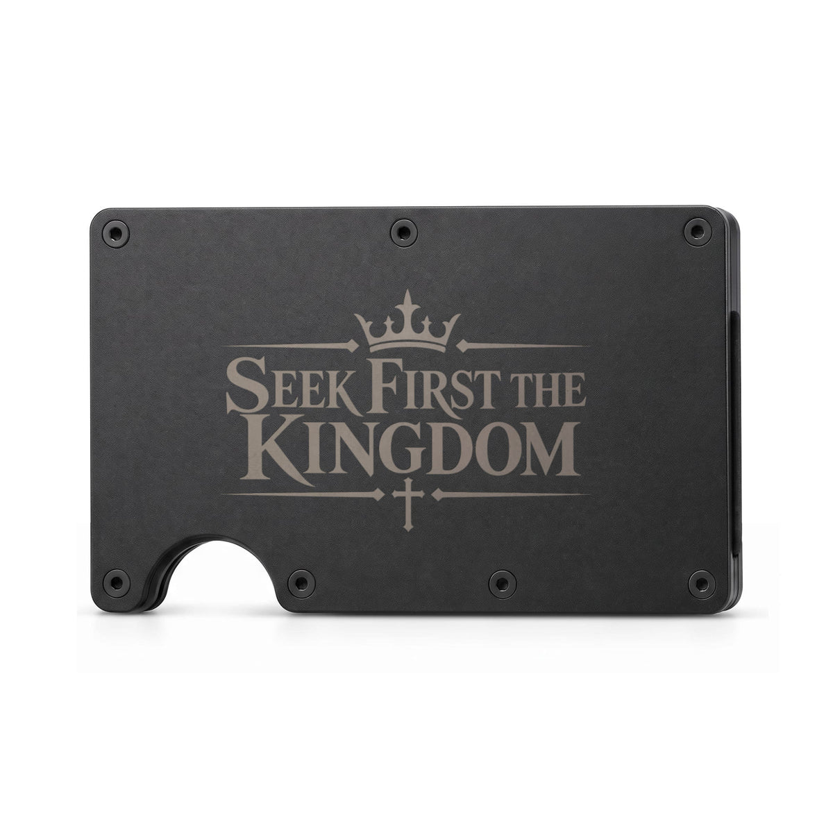 ShineOn Fulfillment Jewelry Black Seek First The Kingdom Metal Wallet