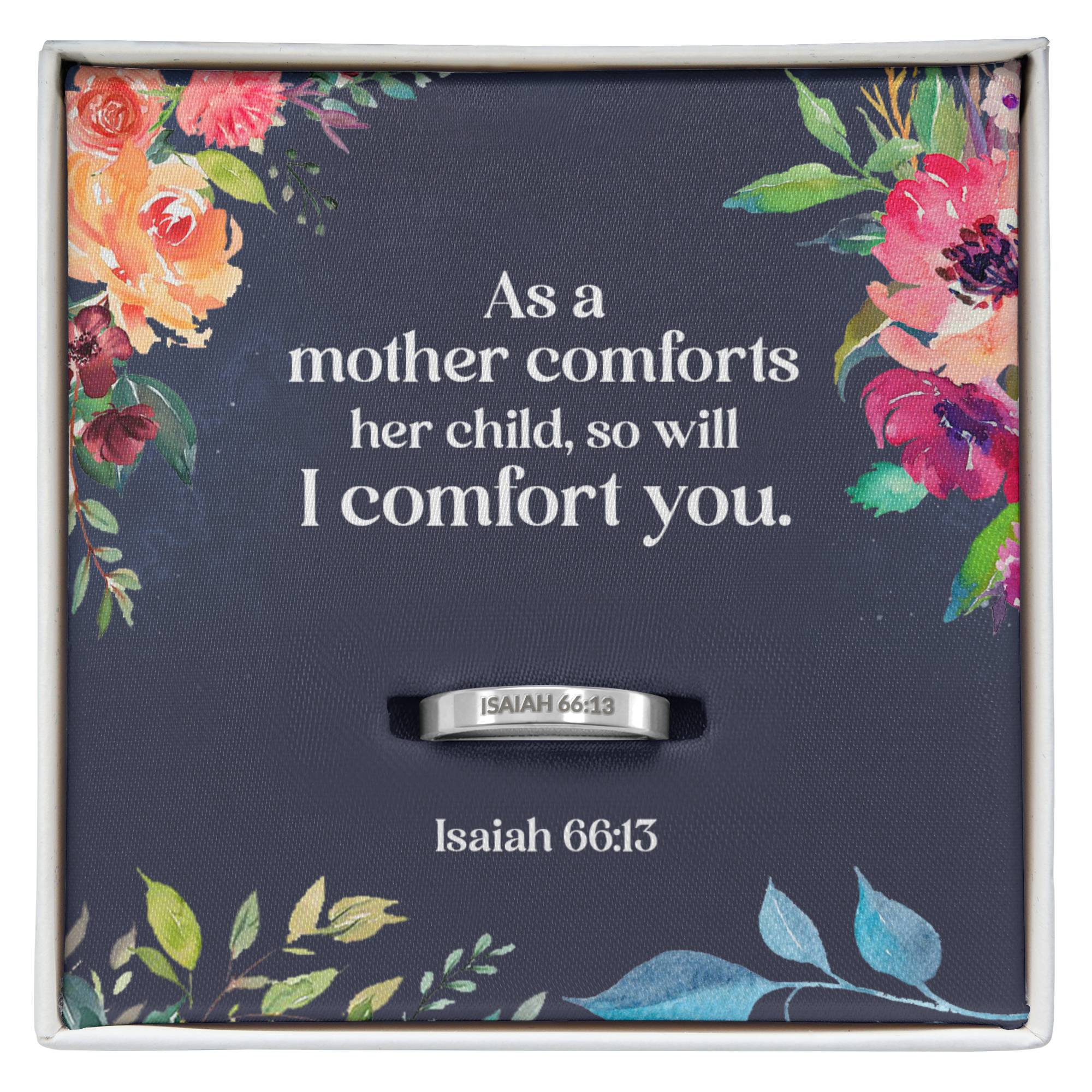 ShineOn Fulfillment Jewelry Size 6 / Polished Stainless Steel Isaiah 66:13 - Custom Engraved Ring