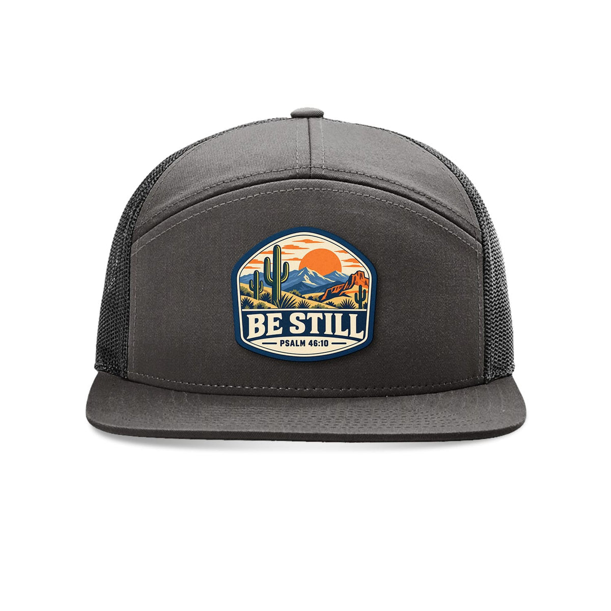 SunFrog Solutions Hat Charcoal and Black Be Still Psalm 46:10 Trucker Hat
