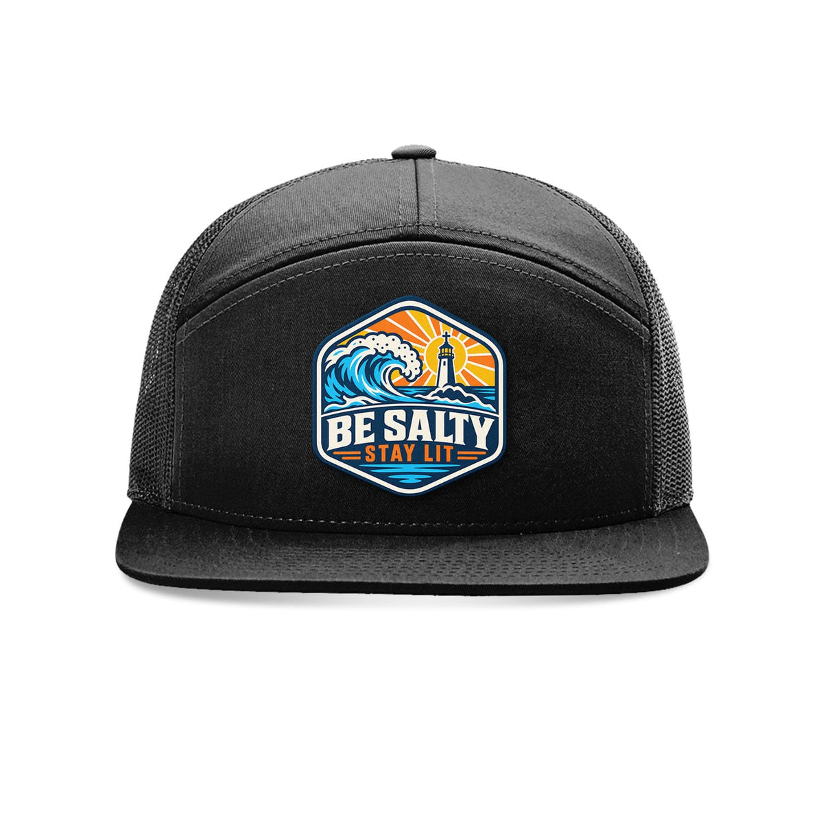 SunFrog Solutions Hat Full Black Be Salty Stay Lit Patch Trucker Hat