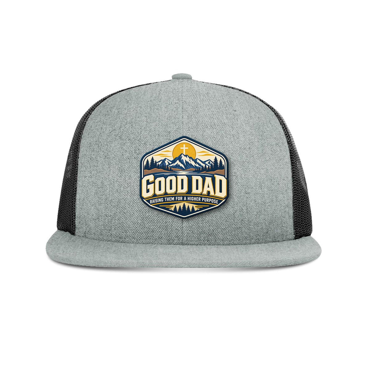 SunFrog Solutions Hat Heather Grey and Black Good Dad Trucker Hat