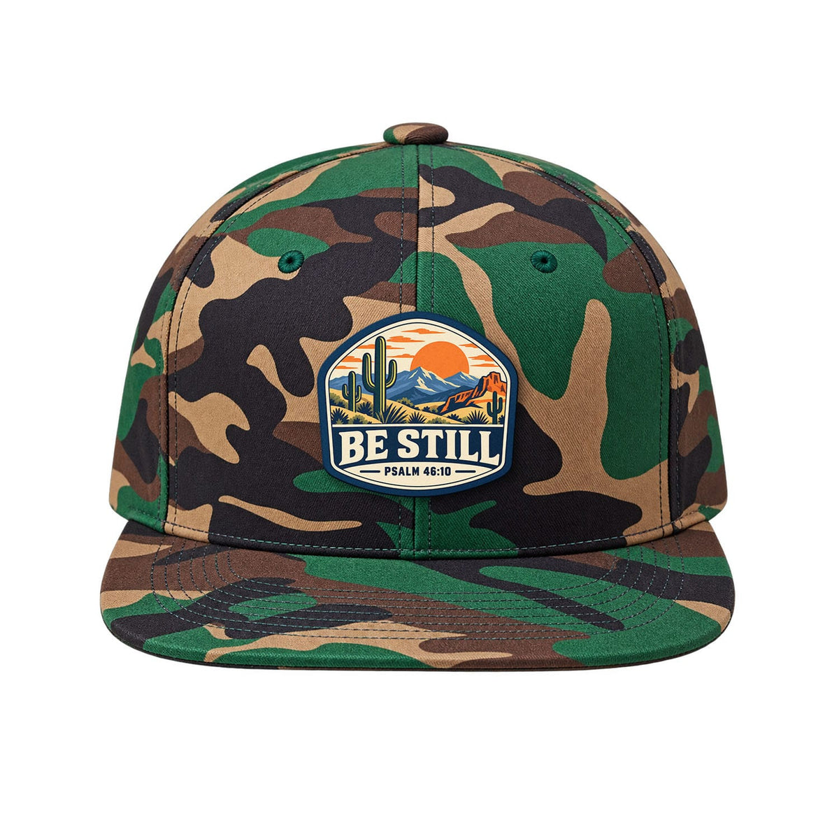 SunFrog Solutions Hat Heritage Camo Be Still Psalm 46:10 Trucker Hat