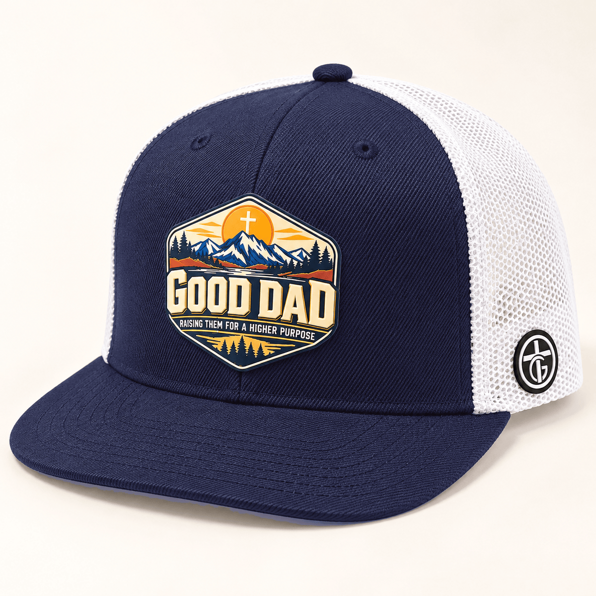 SunFrog Solutions Hat Navy and White Good Dad Trucker Hat