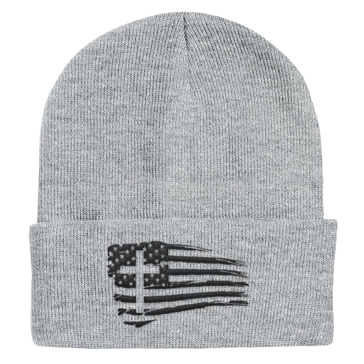 Tattered Flag Cross Beanies - Our True God