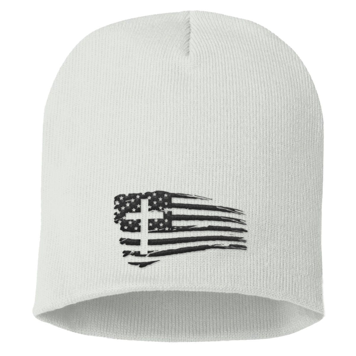 Tattered Flag Cross Beanies - Our True God
