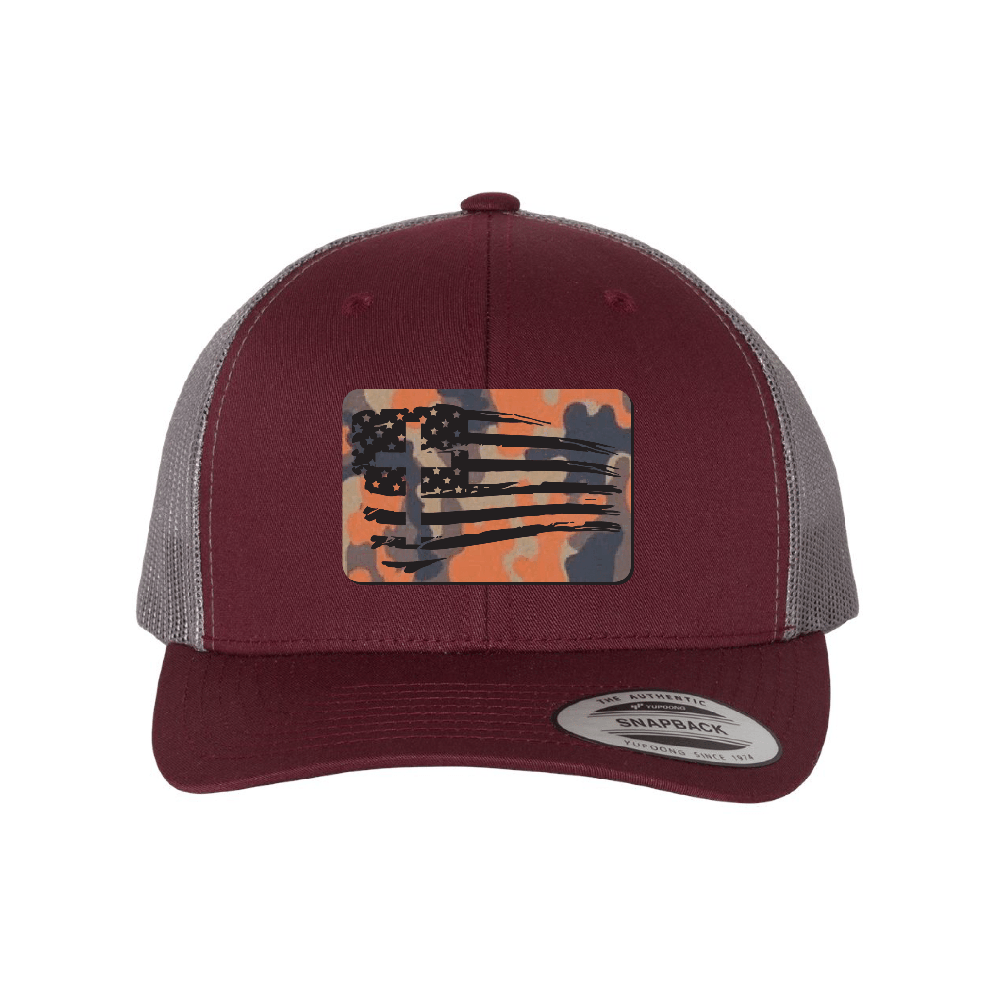 Tattered Flag Cross Camo Patch Fall Collection Hats - Our True God