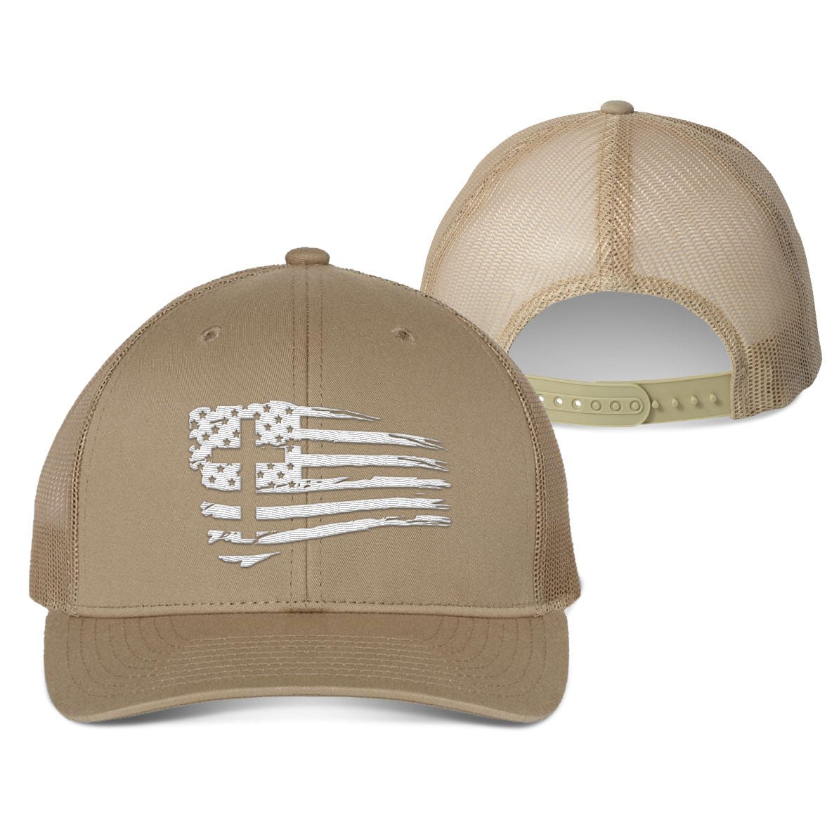 Tattered Flag Cross Fall Collection Hats - Our True God