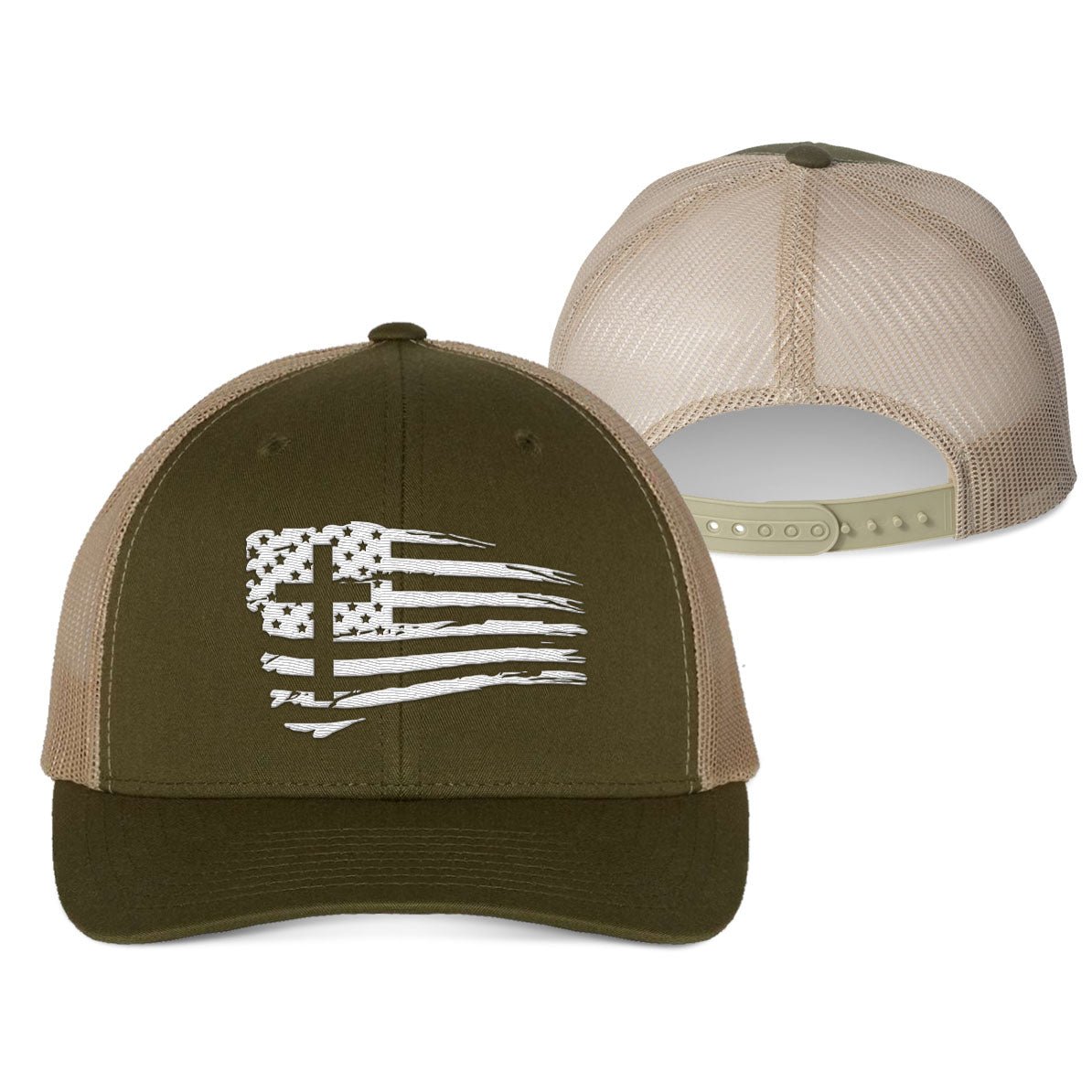 Tattered Flag Cross Fall Collection Hats - Our True God