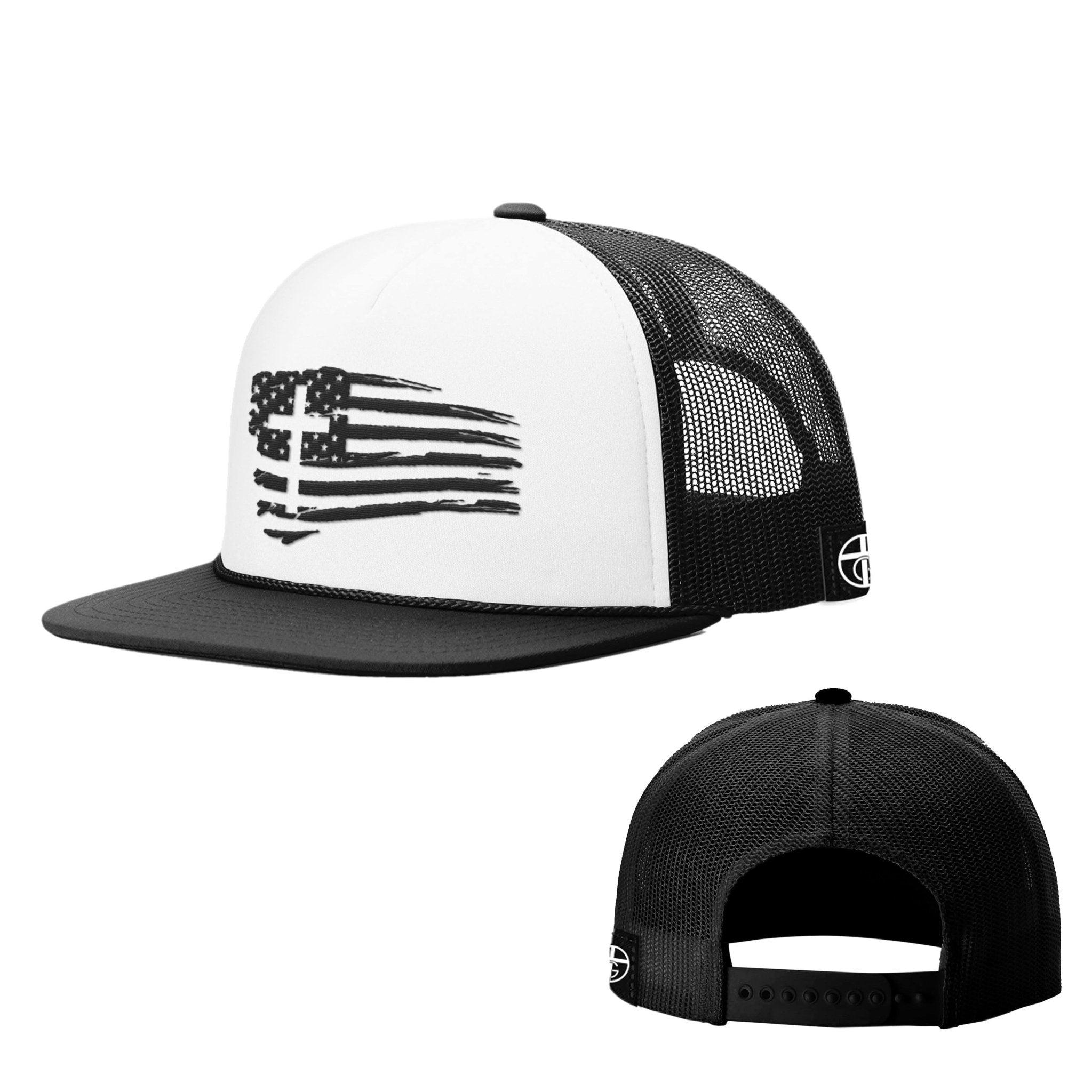 Tattered Flag Cross Foam Trucker Hats - Our True God