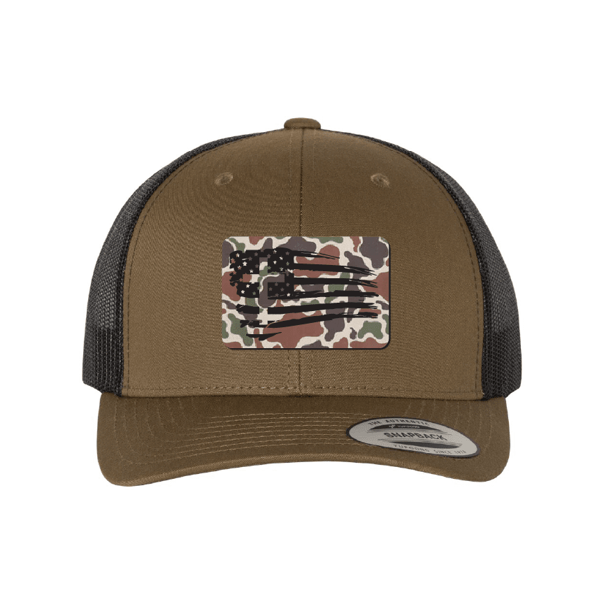 Tattered Flag Cross Fowl Play Camo Patch Fall Collection Hats - Our True God