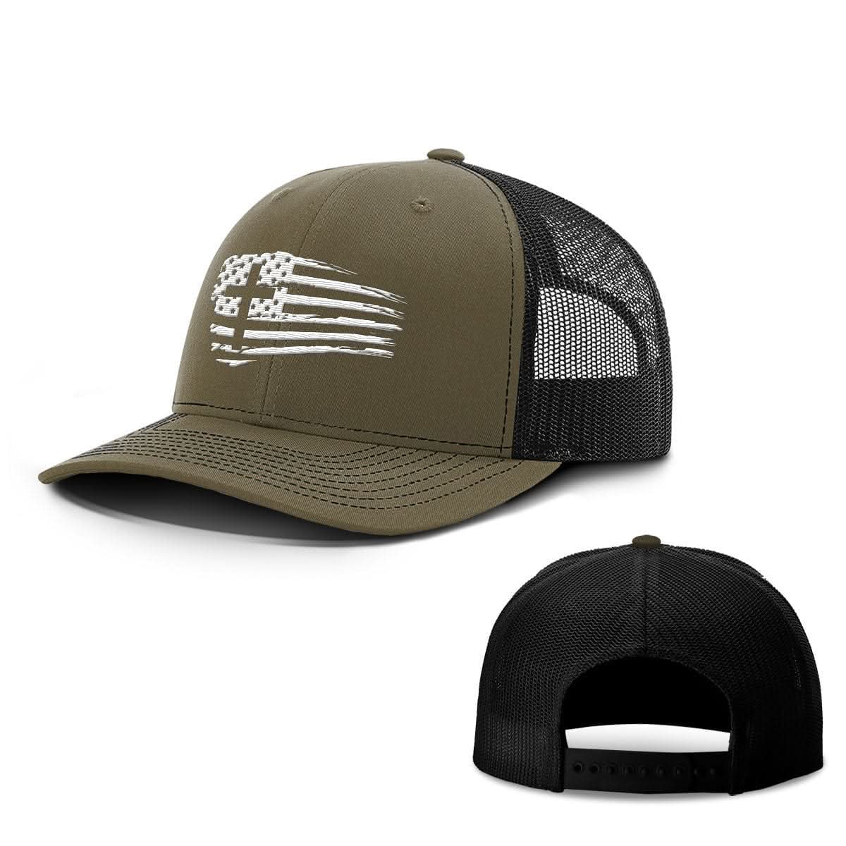Tattered Flag Cross Hats - Our True God