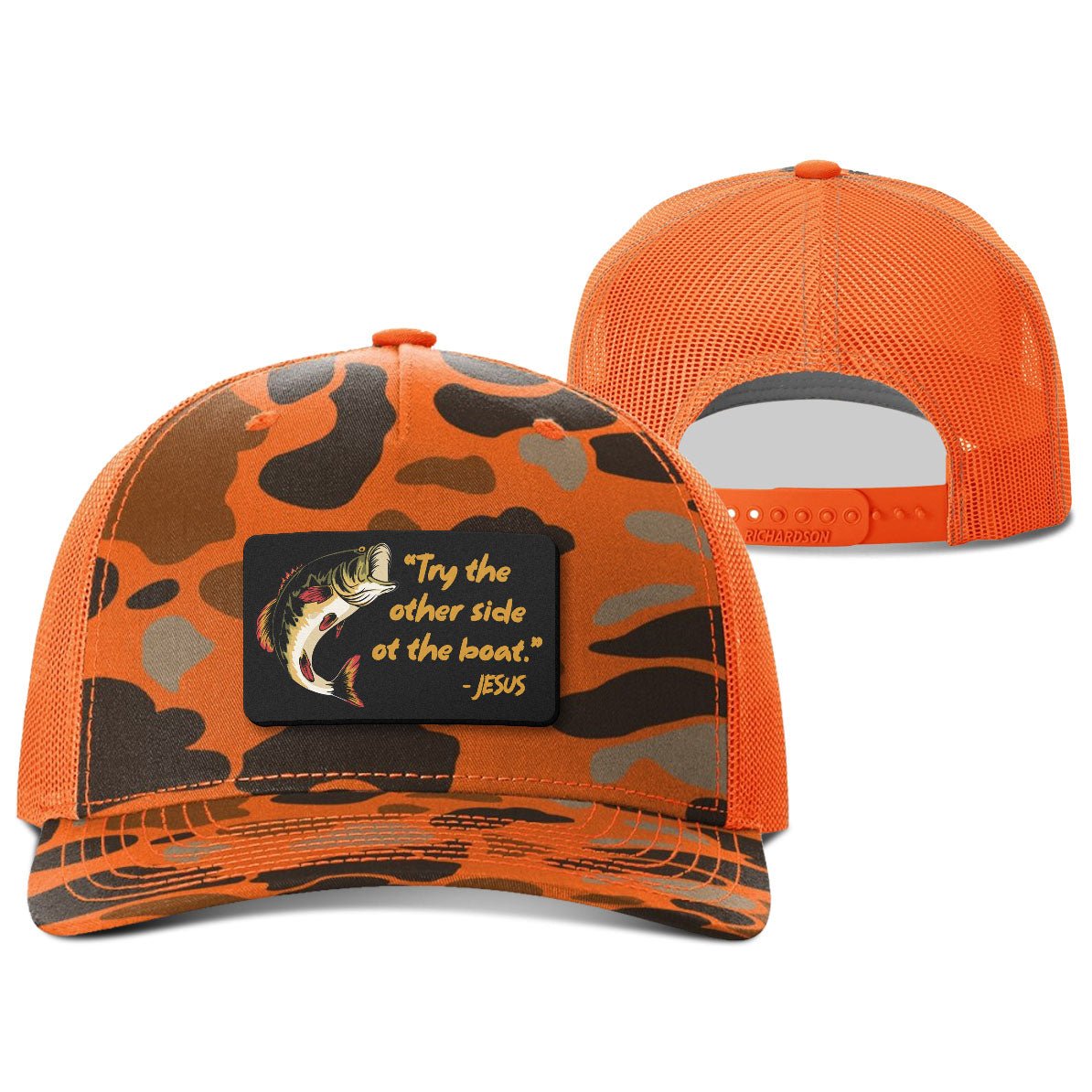 Try The Other Side Of The Boat Patch Hunting Hats - Our True God