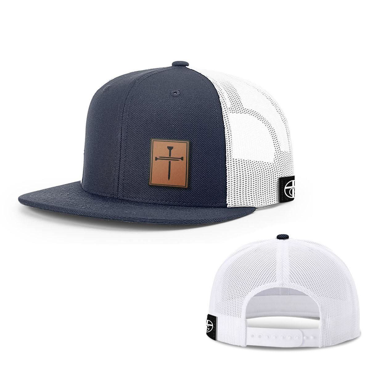 3 Nail Cross Leather Patch Hats - Our True God