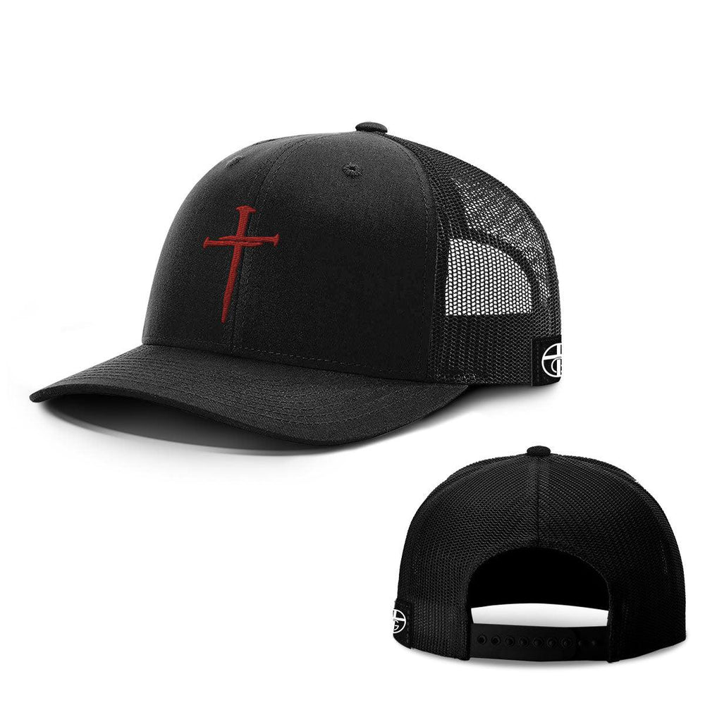 Nail Cross Maroon Hats - Our True God