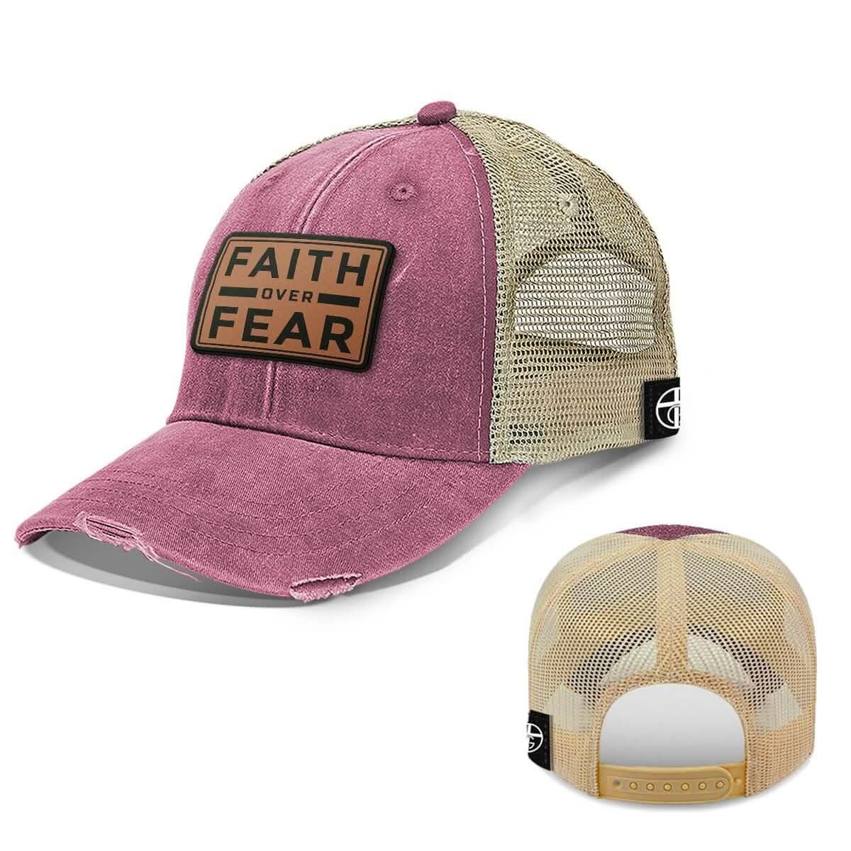 Faith Over Fear Trucker Leather Patch Hats - Our True God