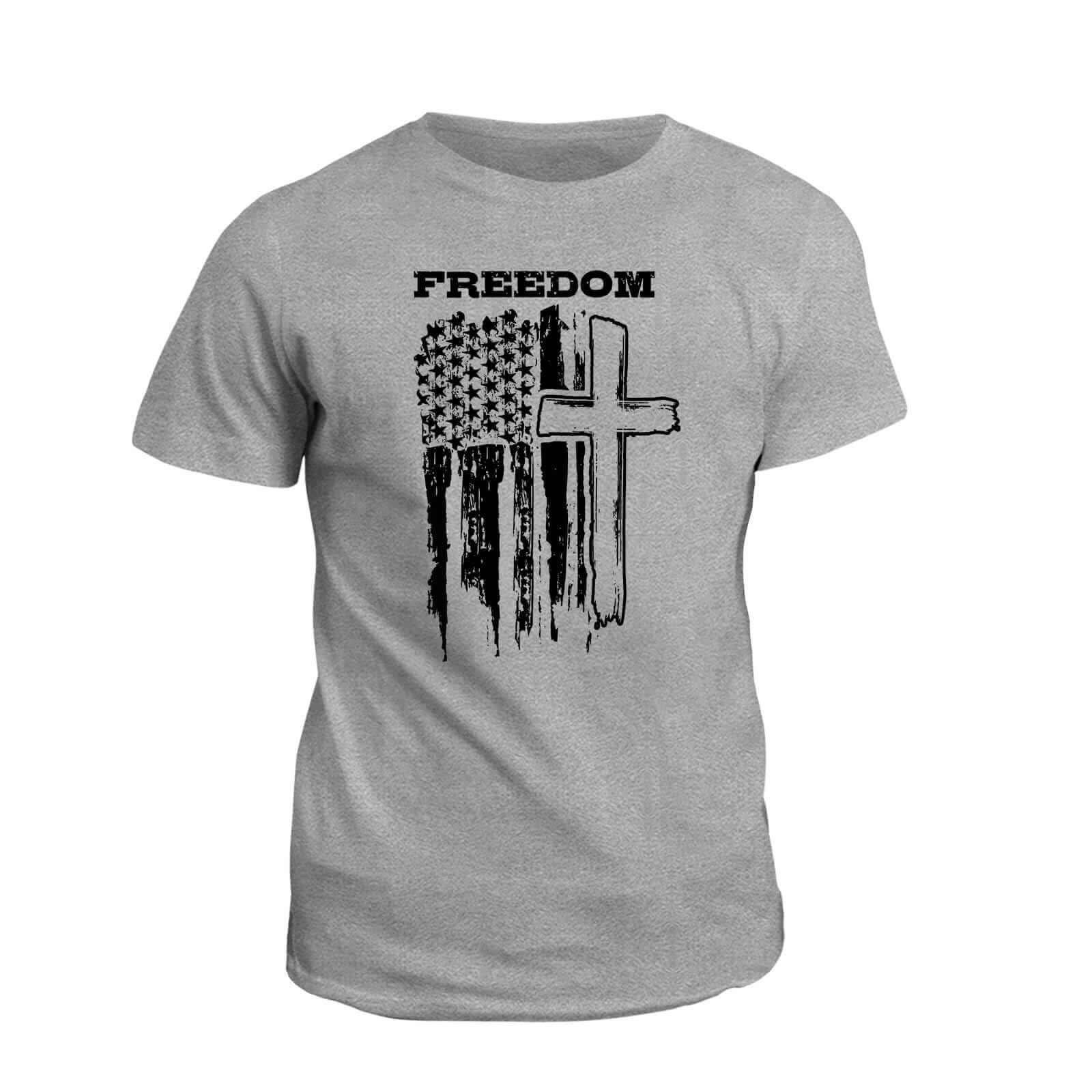 Freedom Cross Vertical Flag T-Shirt - Our True God