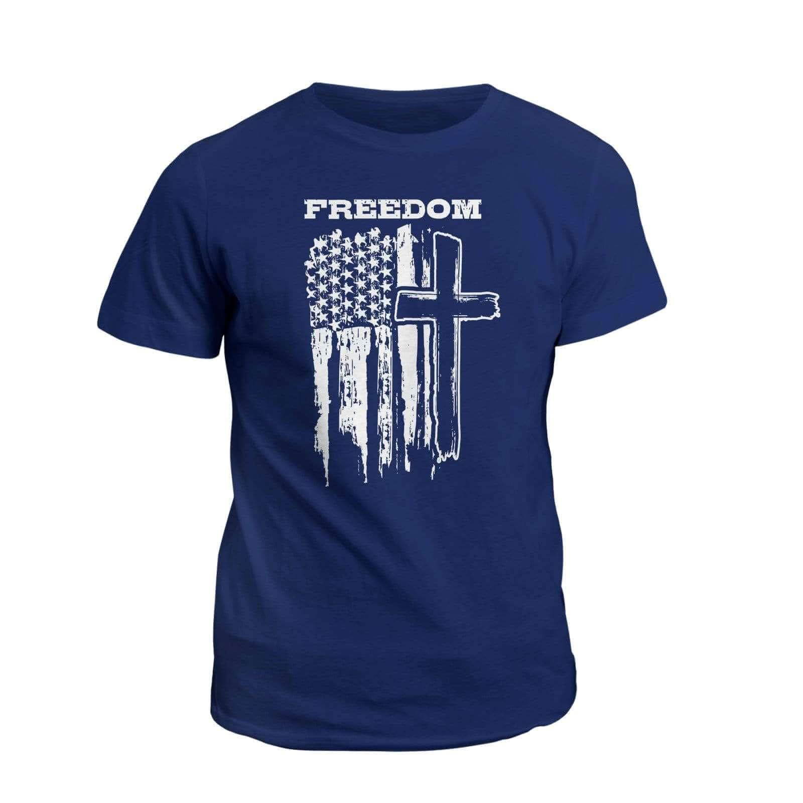 Freedom Cross Vertical Flag T-Shirt - Our True God