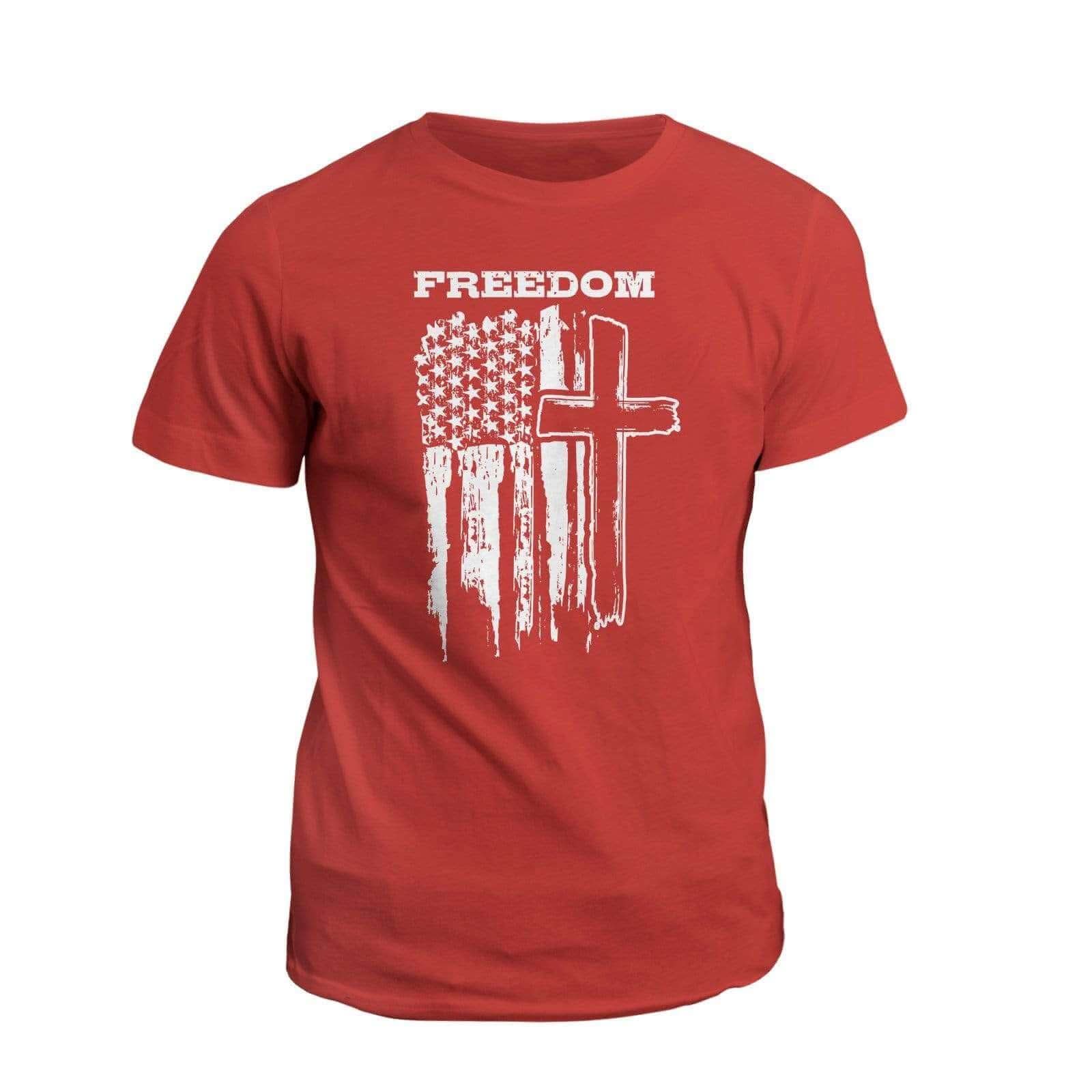 Freedom Cross Vertical Flag T-Shirt - Our True God