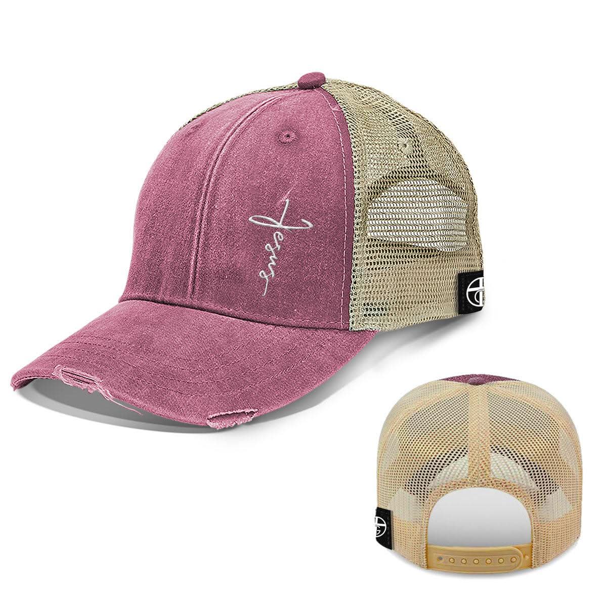 Jesus Cross Lower Left Trucker Hats - Our True God