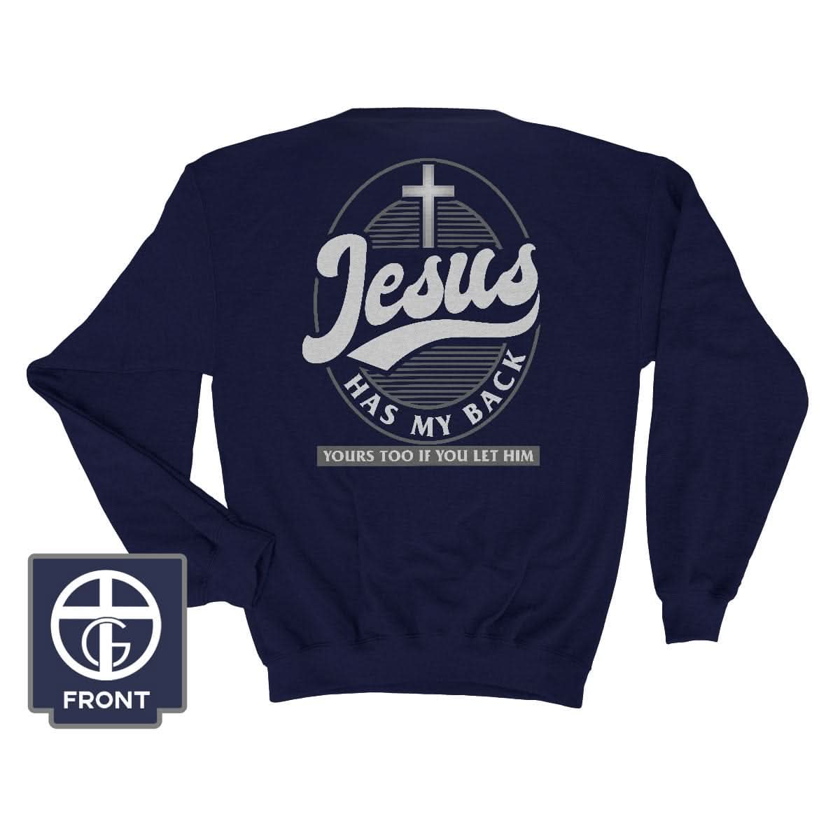 Jesus Has My Back (Back Print) Long Sleeve T-Shirt - Our True God