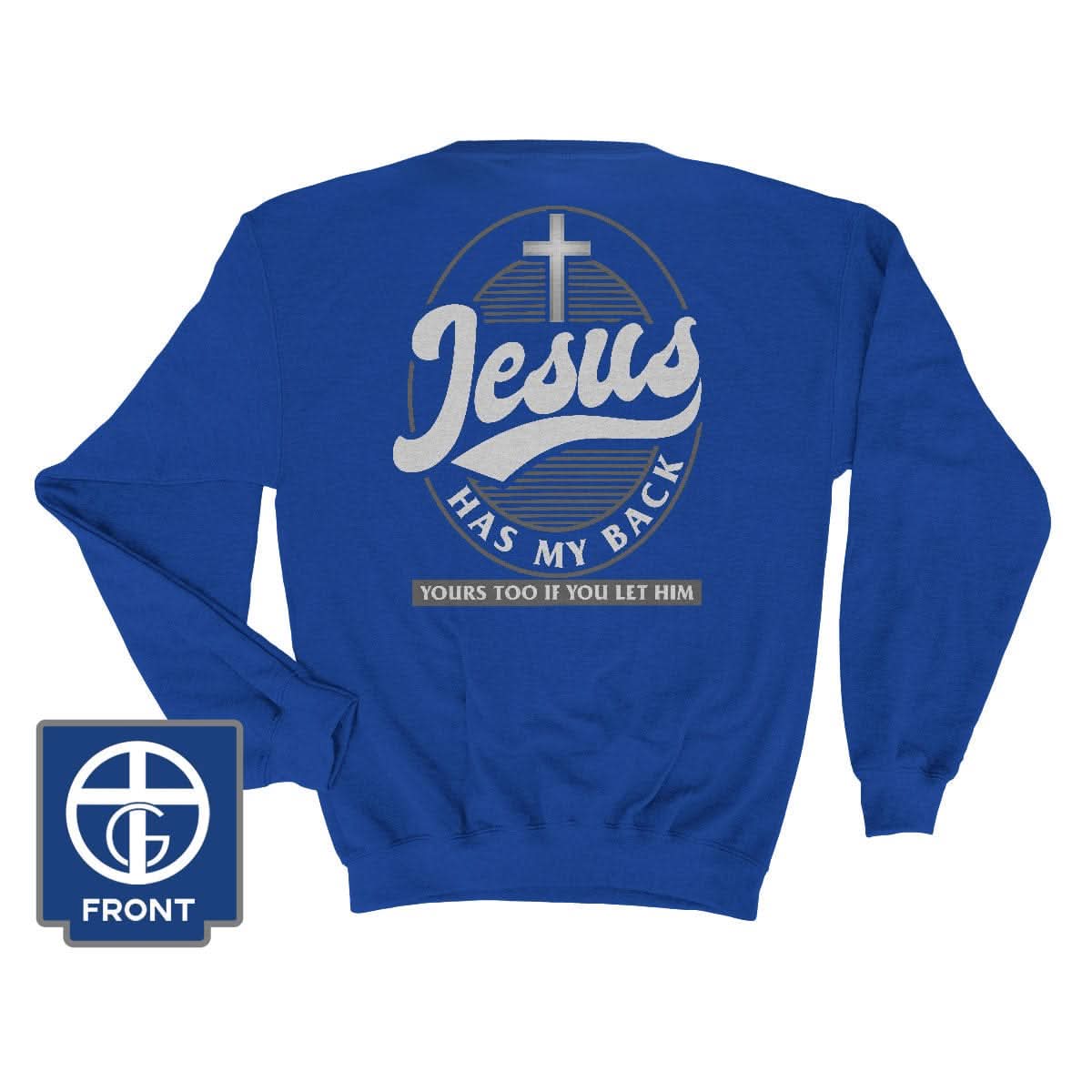 Jesus Has My Back (Back Print) Long Sleeve T-Shirt - Our True God