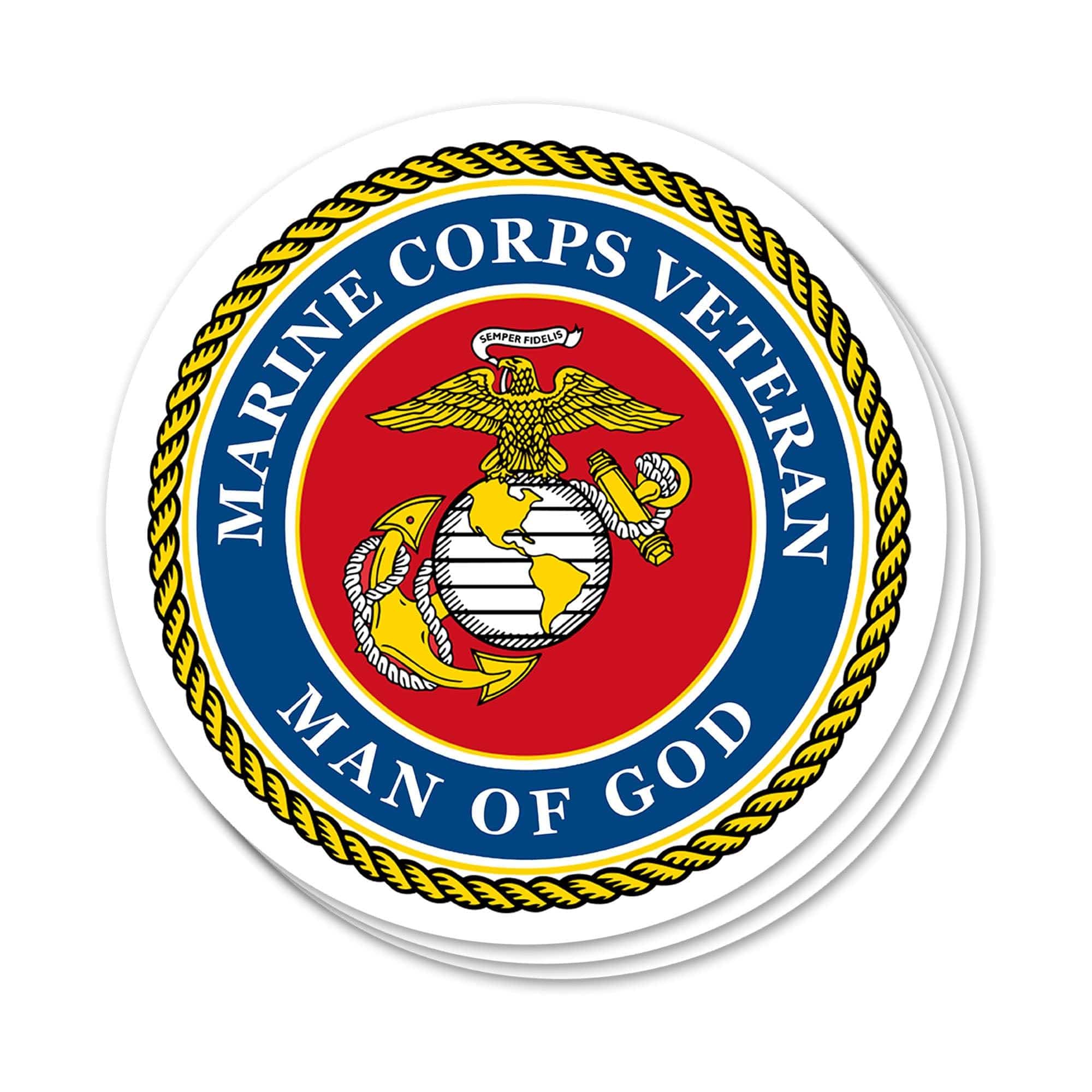 Marine Corps Veteran - Man Of God Decals - Our True God