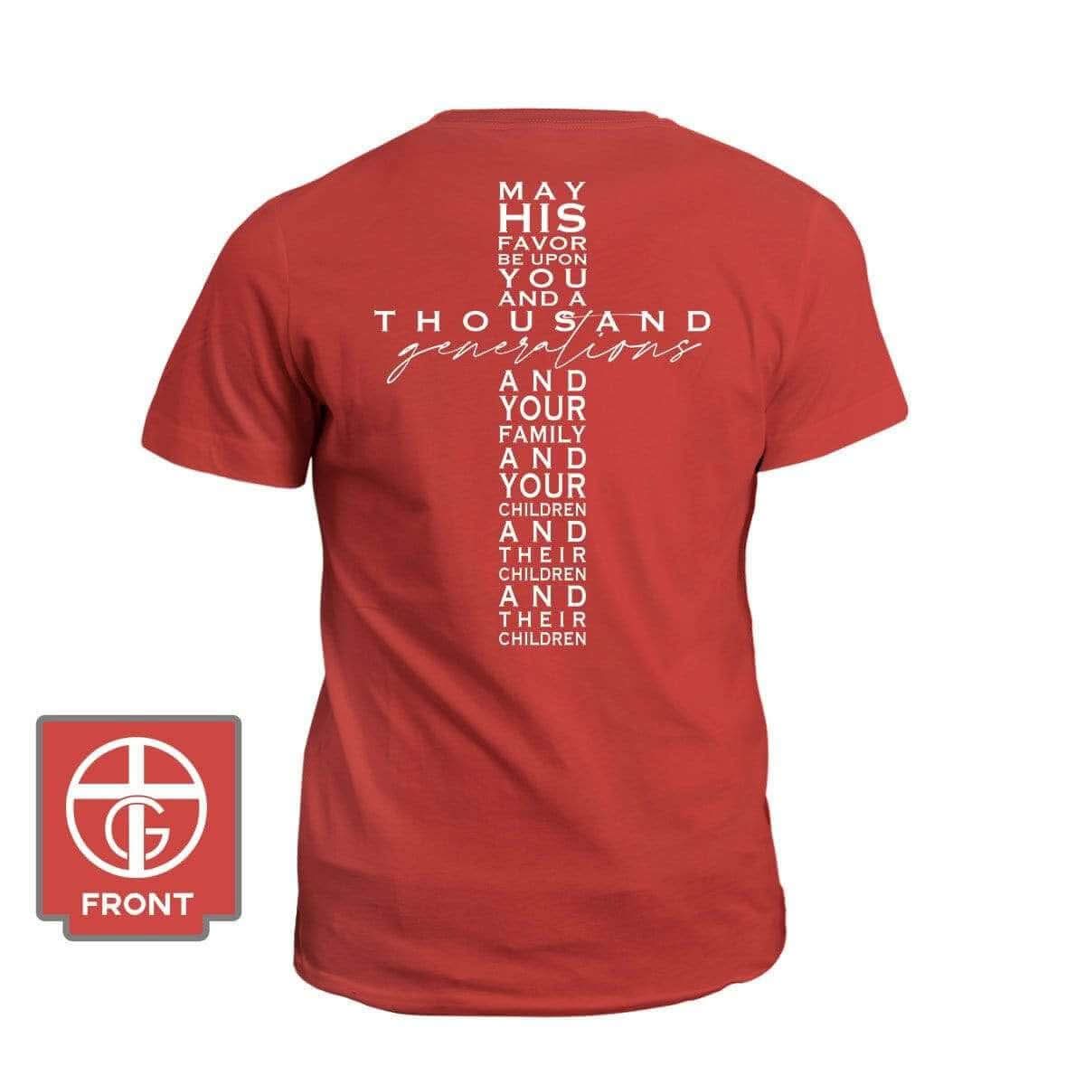 May His Favor Cross T-Shirt (Back Print) - Our True God