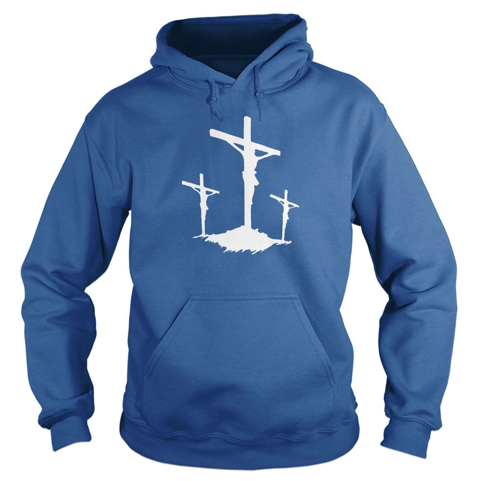 Our True God Apparel Hoodie / Royal Blue / S Three Crosses