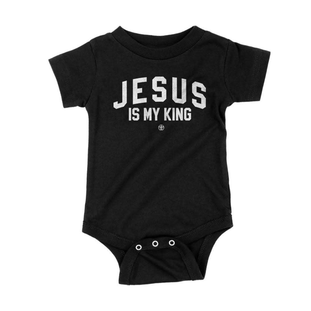 Our True God Apparel Onesie / Black / NB Jesus Is My King Kids Shirts