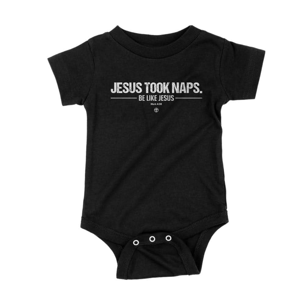Our True God Apparel Onesie / Black / NB Jesus Took Naps Kids Shirts