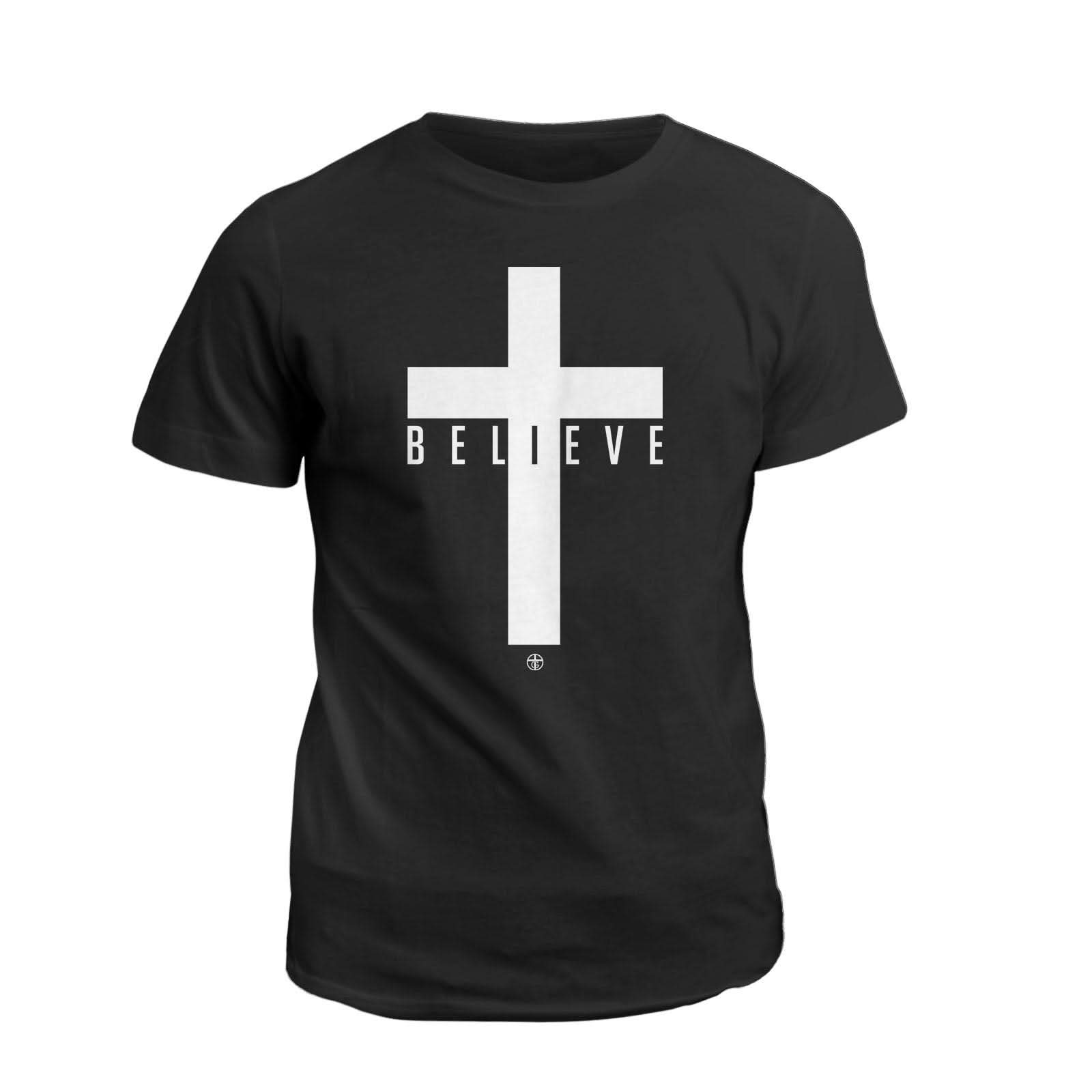 Our True God Apparel T-Shirt / Black / S Cross Believe T-Shirt