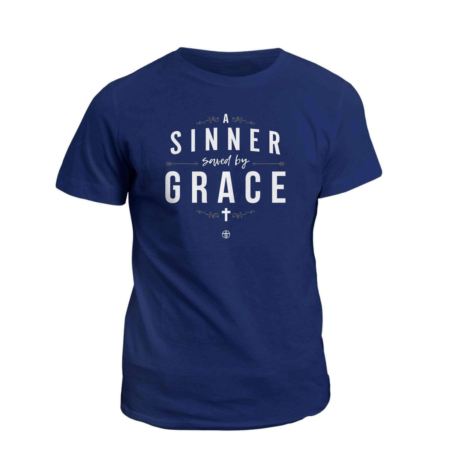 Our True God Apparel T-Shirt / Navy / S A Sinner Saved By Grace - Do Unto Others T-Shirt (Front and Back)