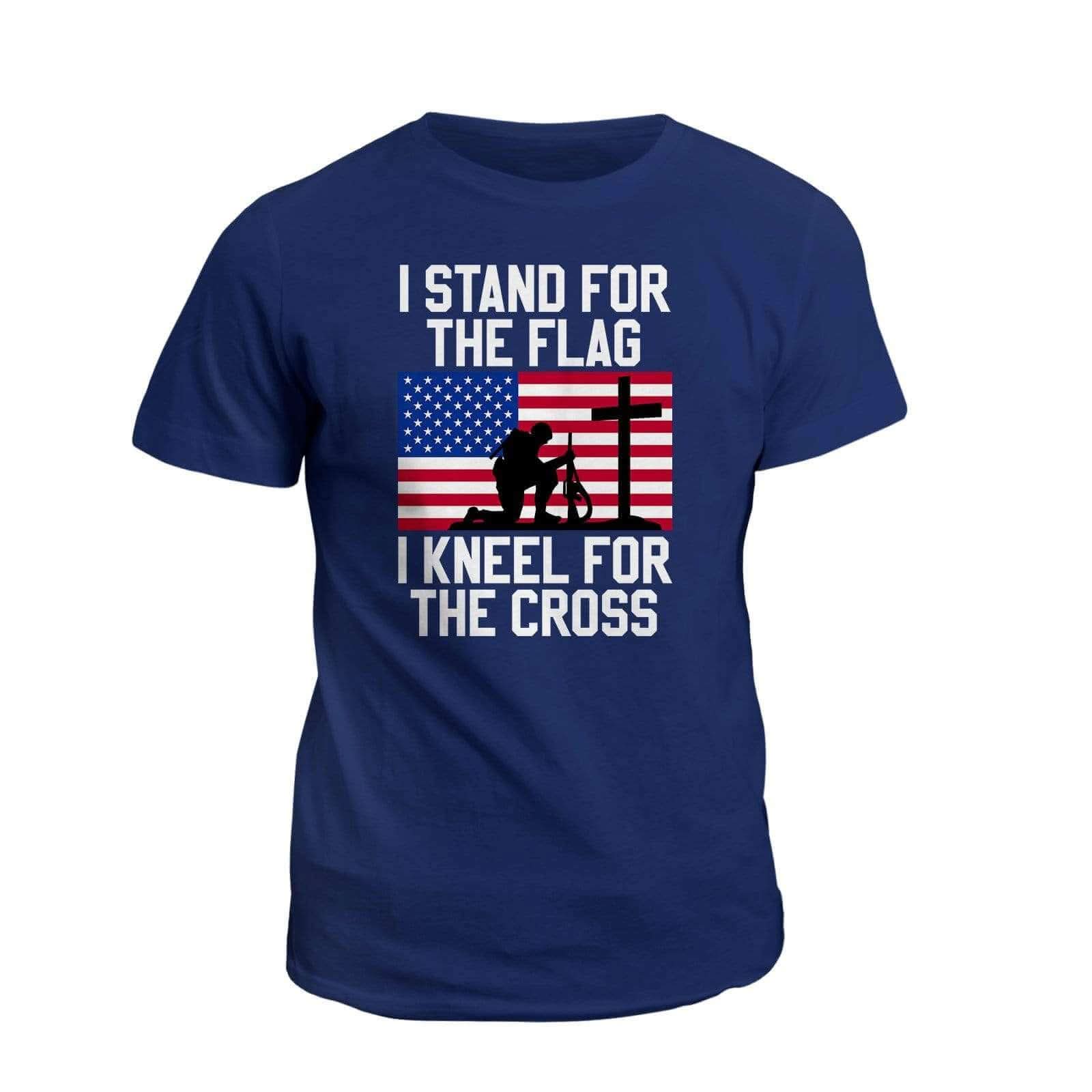 Our True God Apparel T-Shirt / Navy / S I Stand for the Flag T-Shirt