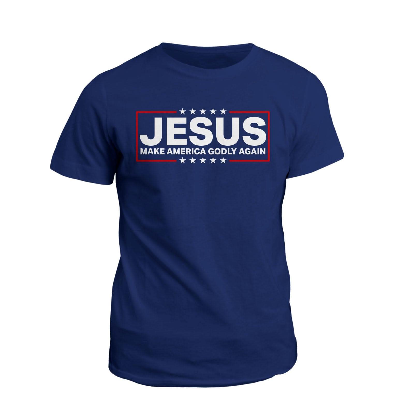 Our True God Apparel T-Shirt / Navy / S Jesus Make America Godly Again T-Shirt