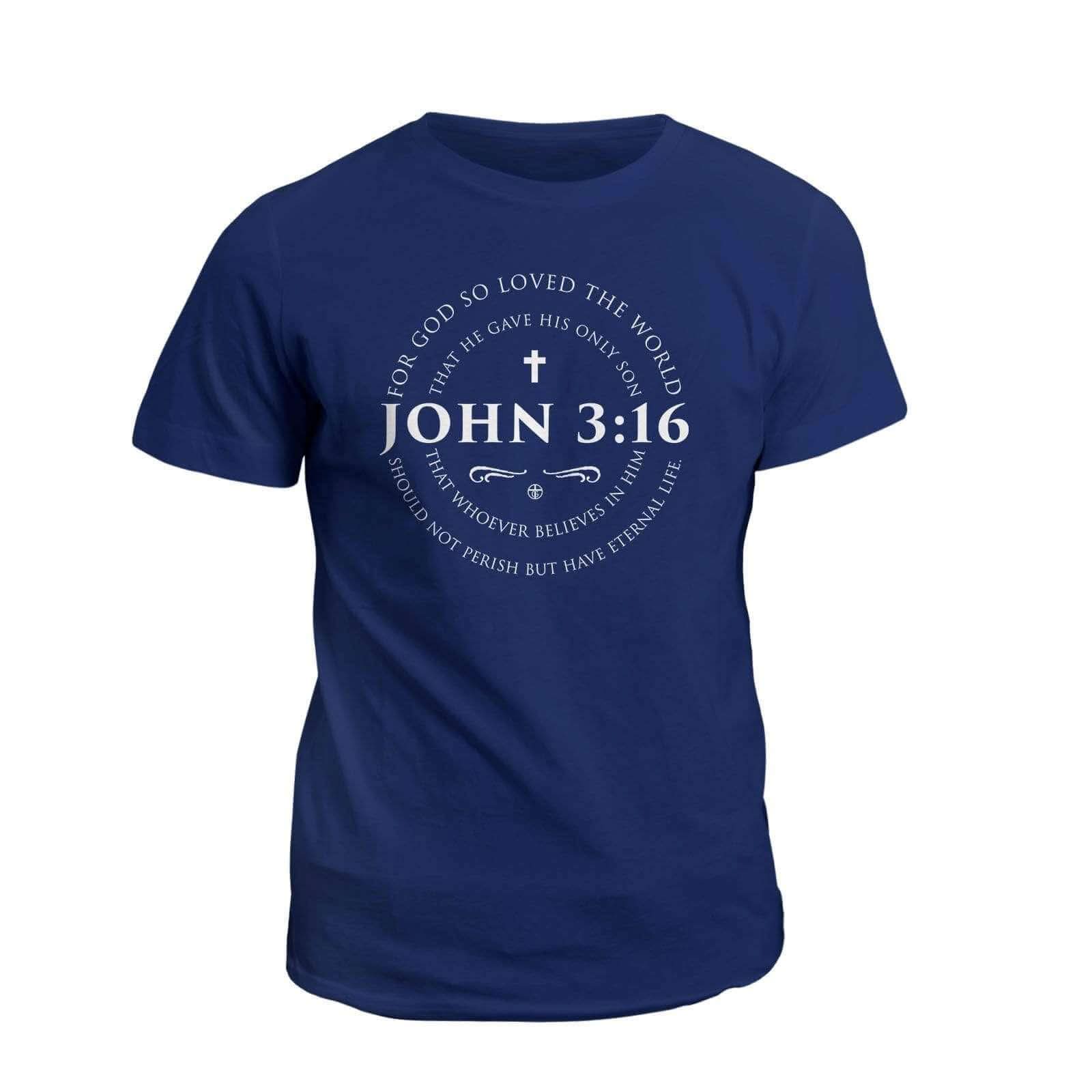 Our True God Apparel T-Shirt / Navy / S John 3:16 T-Shirt