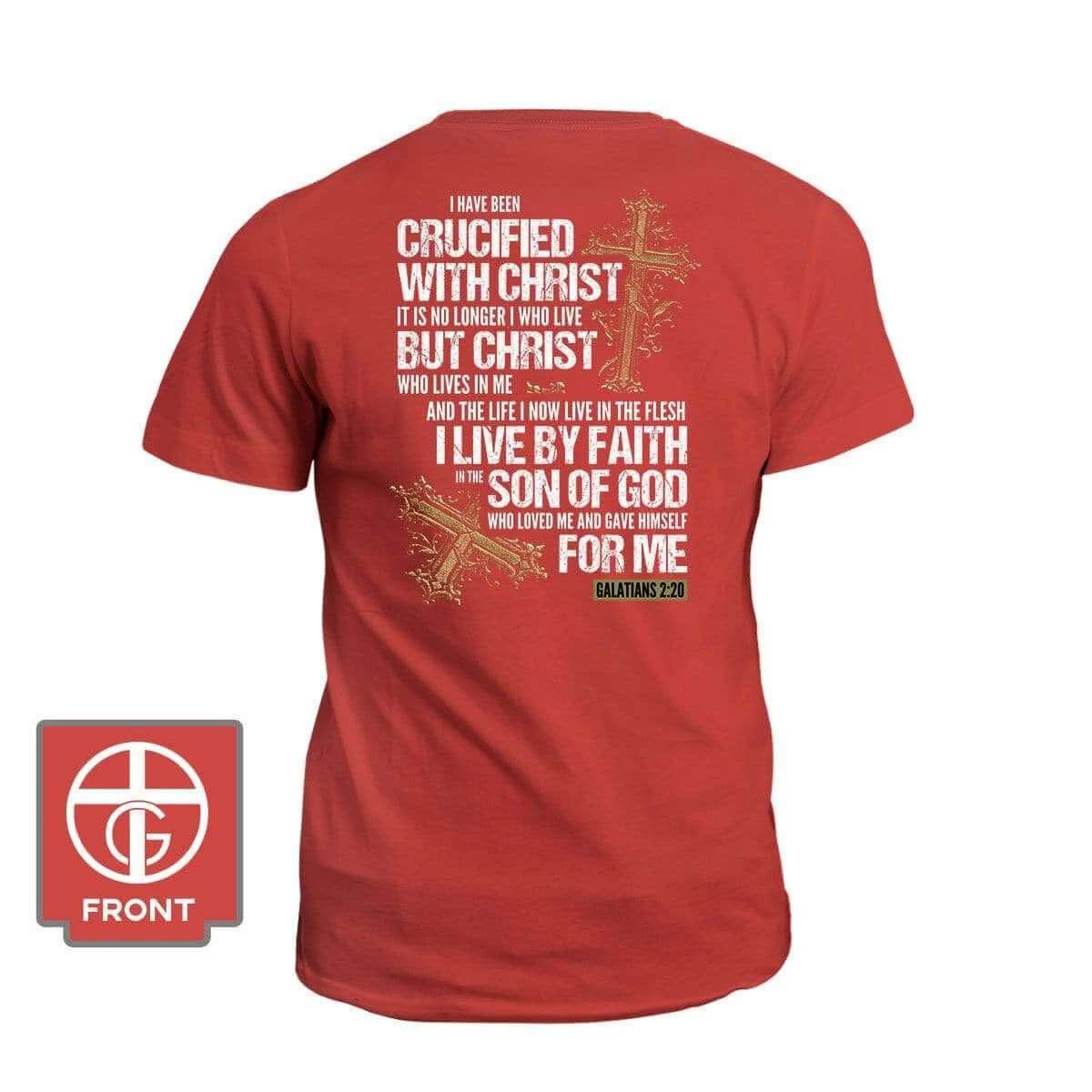 Our True God Apparel T-Shirt / Red / S Galatians 2 20 (Back Print)