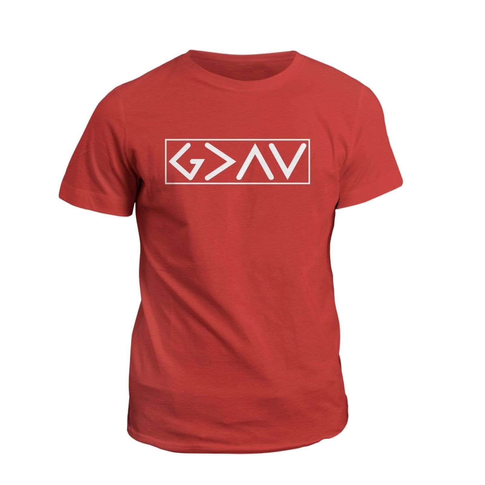 Our True God Apparel T-Shirt / Red / S God is Greater than the High and Lows T-Shirt