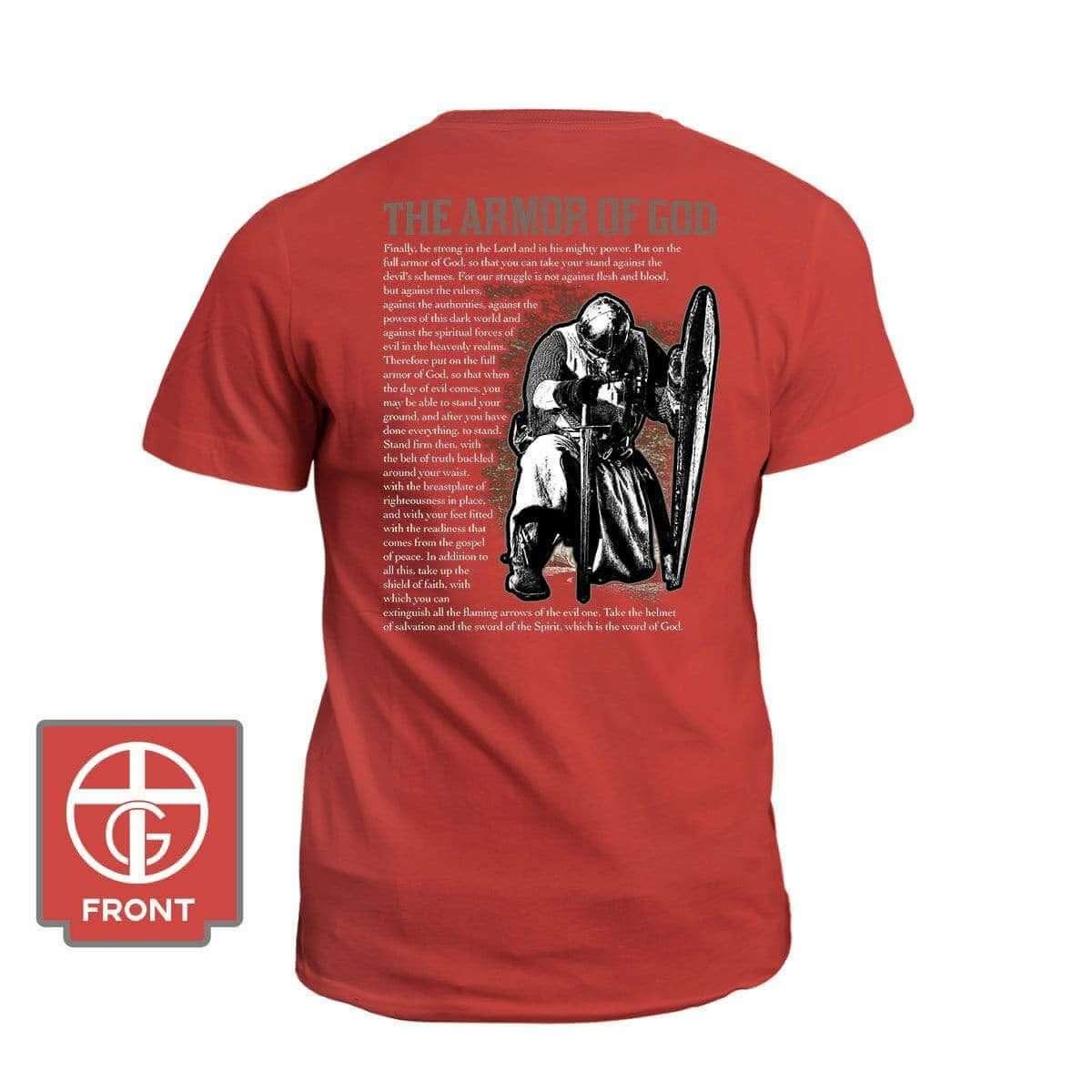 Our True God Apparel T-Shirt / Red / S The Armor Of God (Back Print)