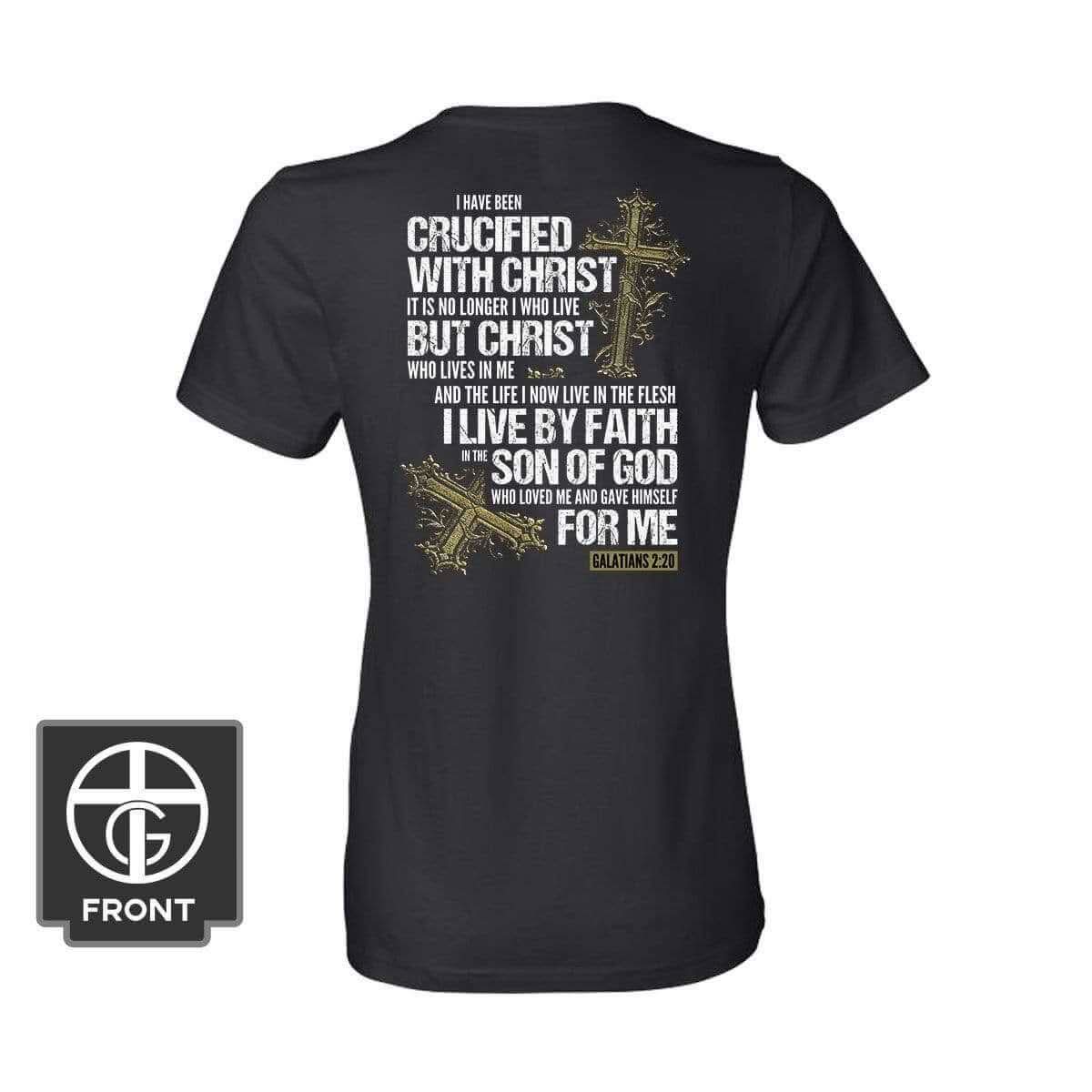 Our True God Apparel Women's Shirt / Black / S Galatians 2 20 (Back Print)