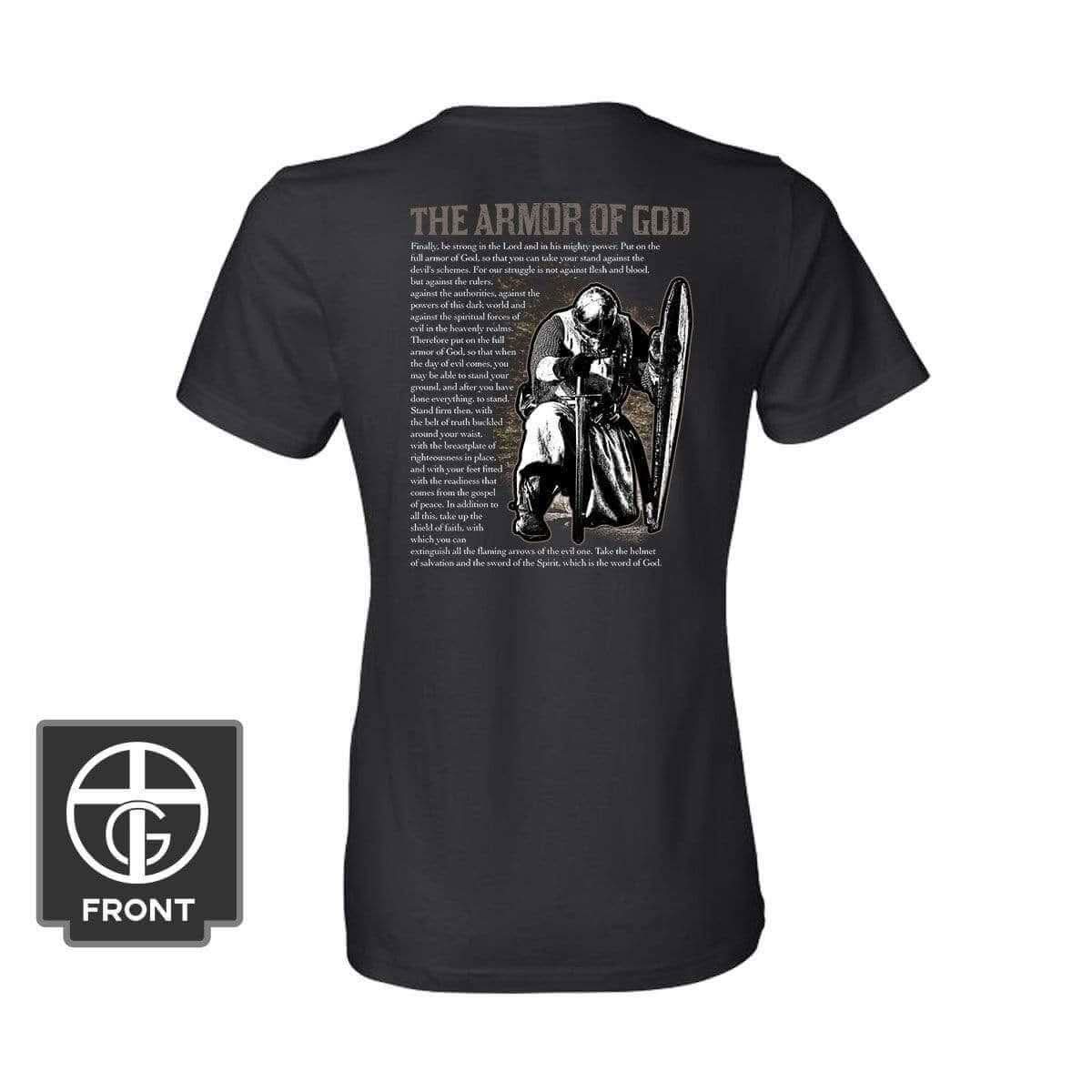 Our True God Apparel Women's Shirt / Black / S The Armor Of God (Back Print)