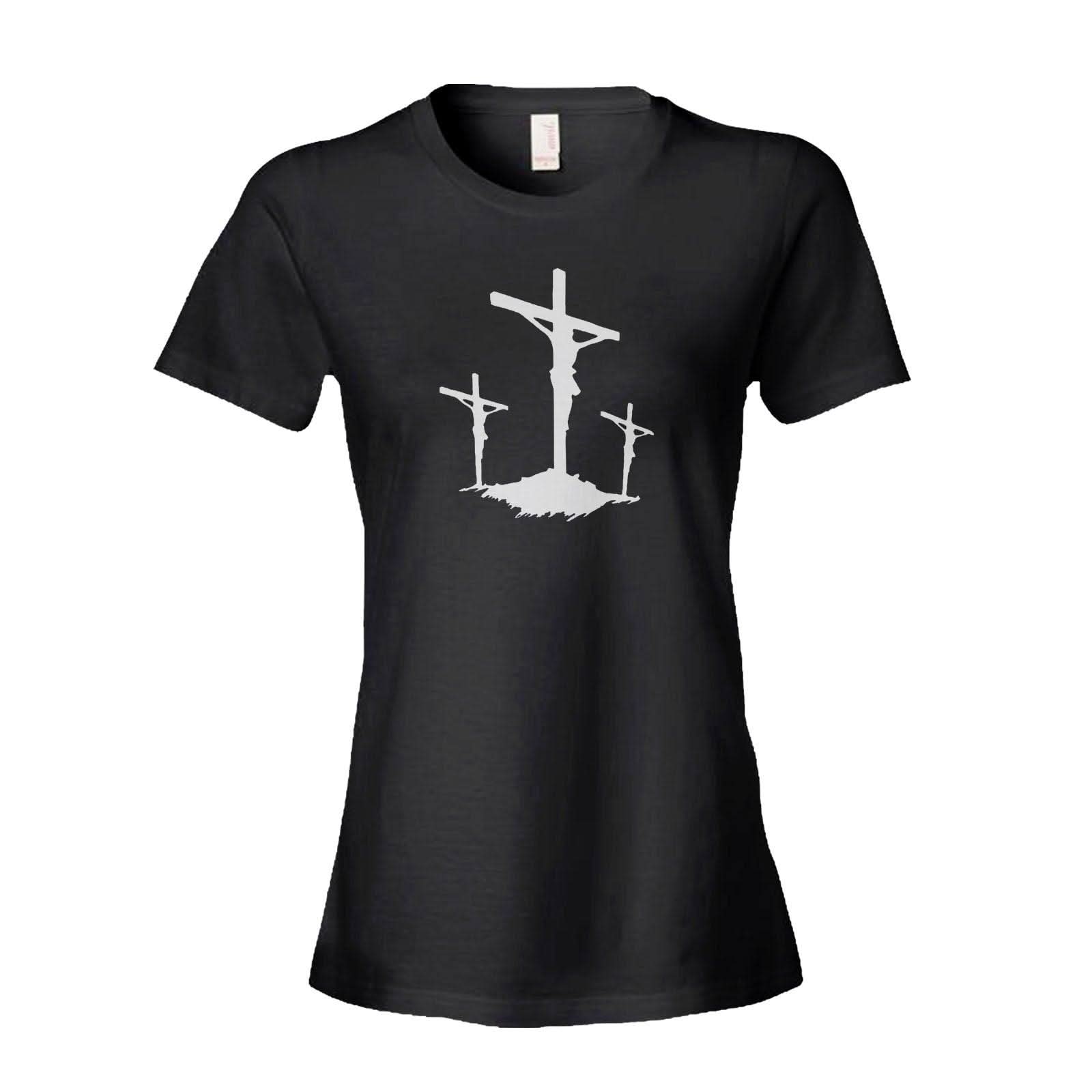 Our True God Apparel Women's Shirt / Black / S Three Crosses