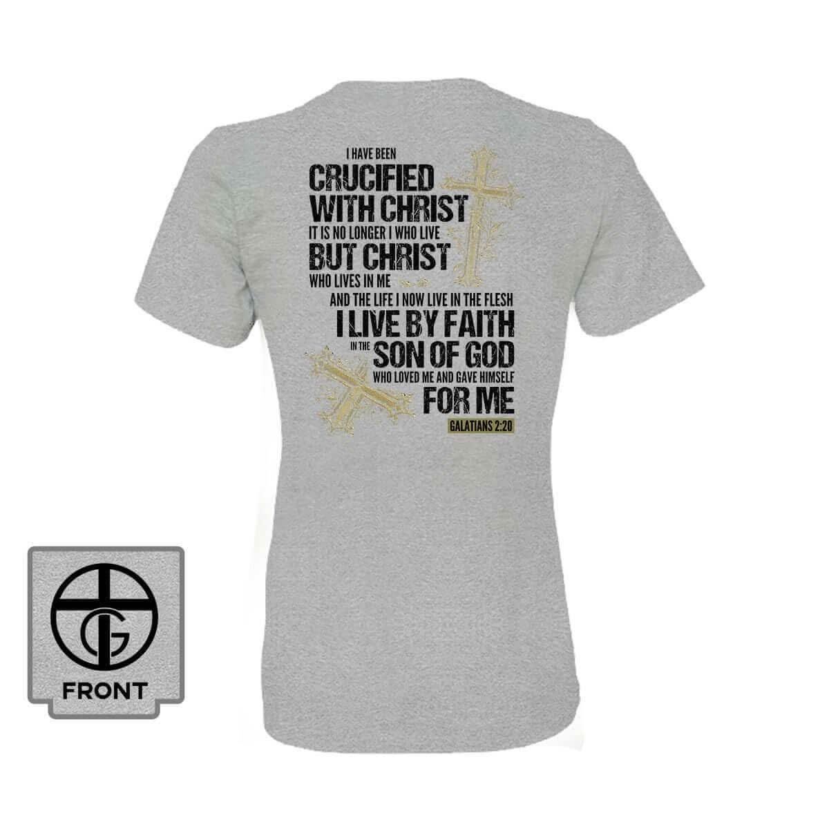 Our True God Apparel Women's Shirt / Grey / S Galatians 2 20 (Back Print)