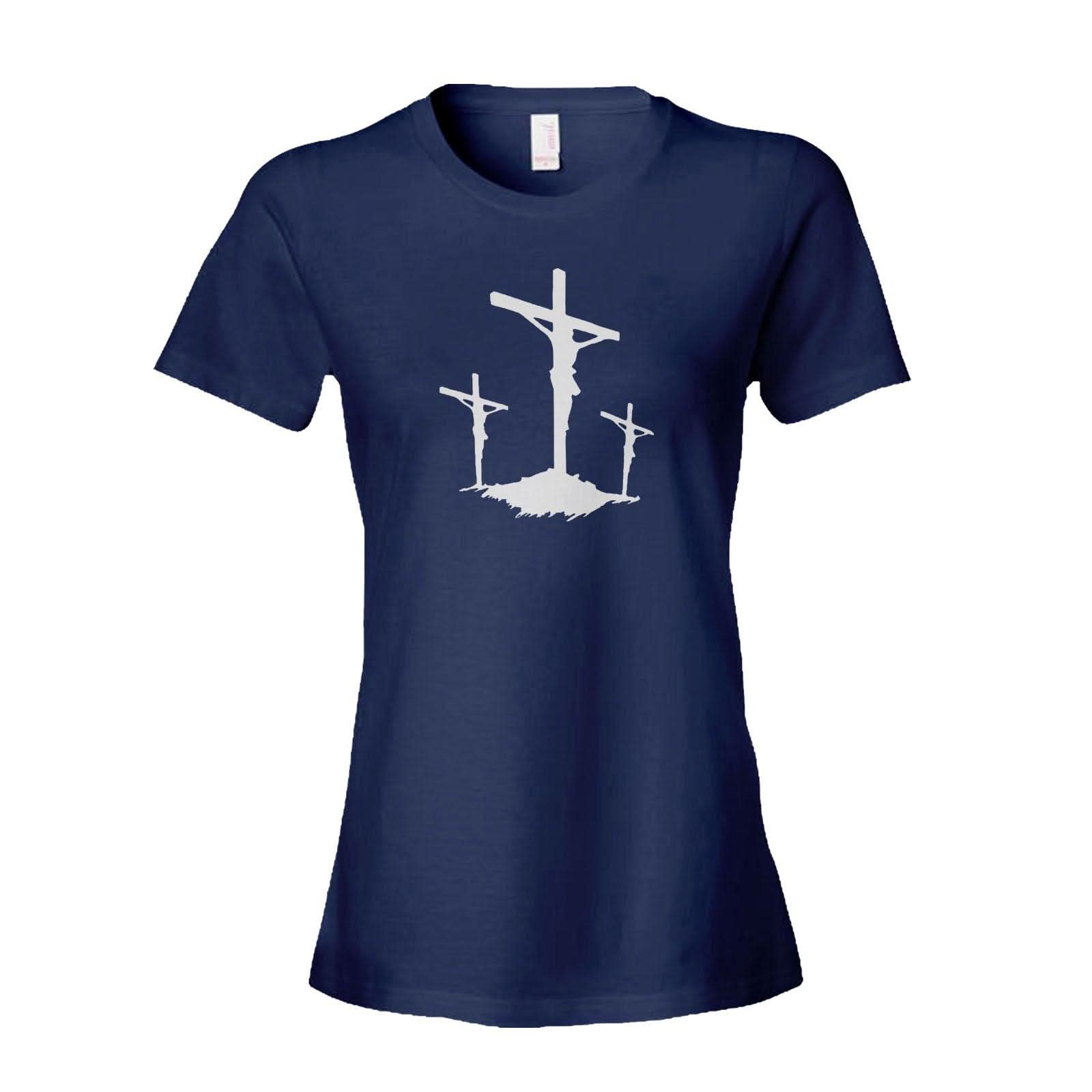 Our True God Apparel Women's Shirt / Navy / S Three Crosses
