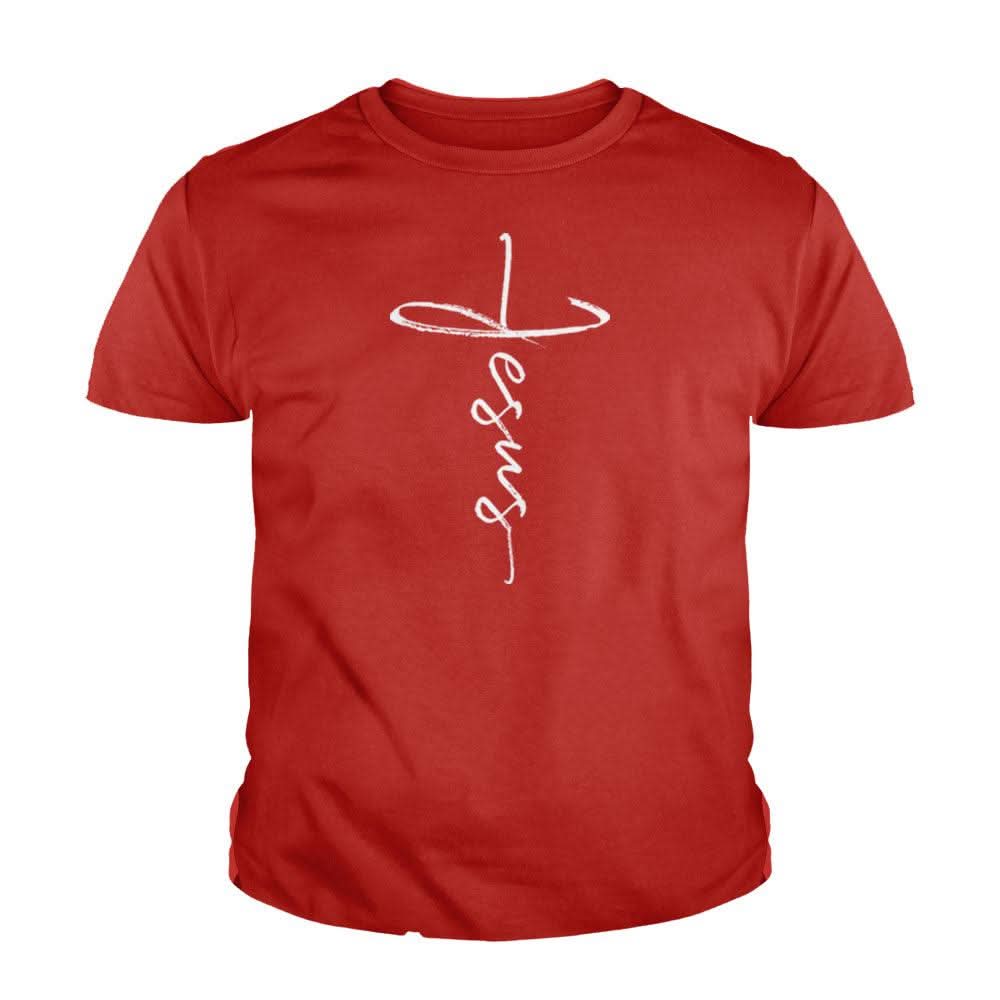 Our True God Apparel Youth / Red / XS Jesus Cross Kids Shirts