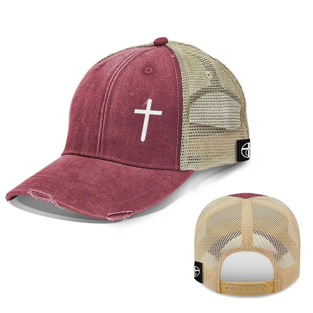 Our True God Hat Cross Lower Left Trucker Hats