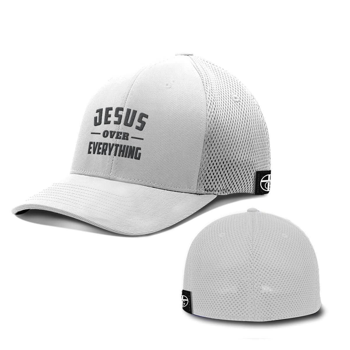 Our True God Hat Flexfit / White / S/M Jesus Over Everything Hats