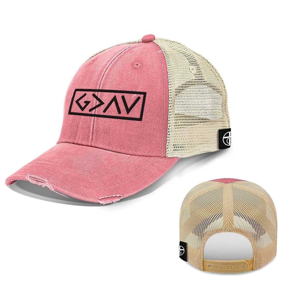 Our True God Hat God is Greater Than the Highs and Lows Hats Trucker Hats
