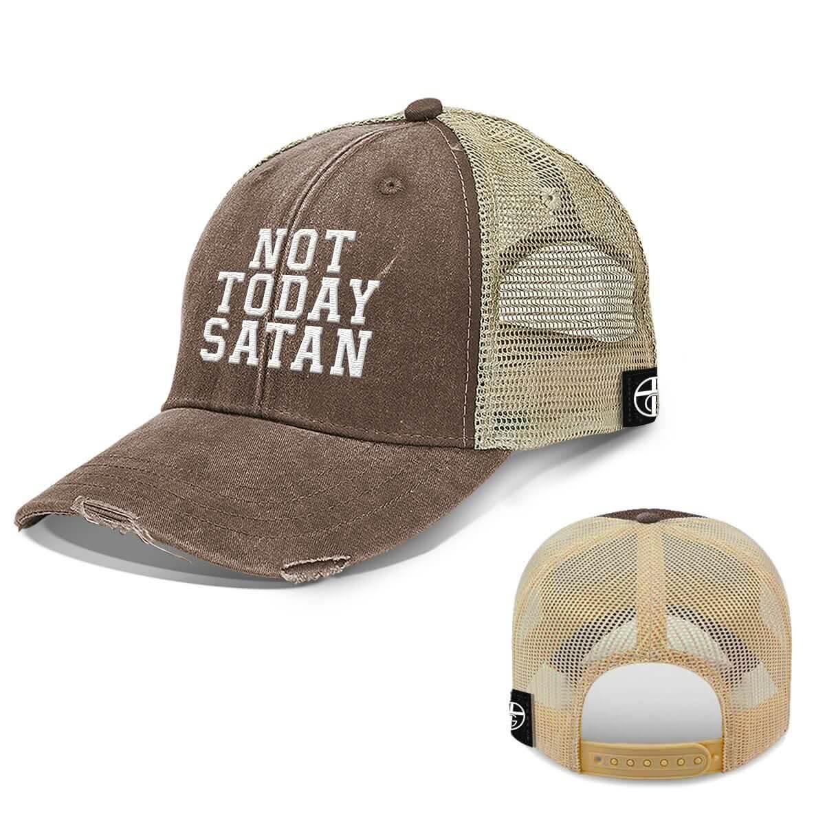 Our True God Hat Not Today Satan Trucker Hats