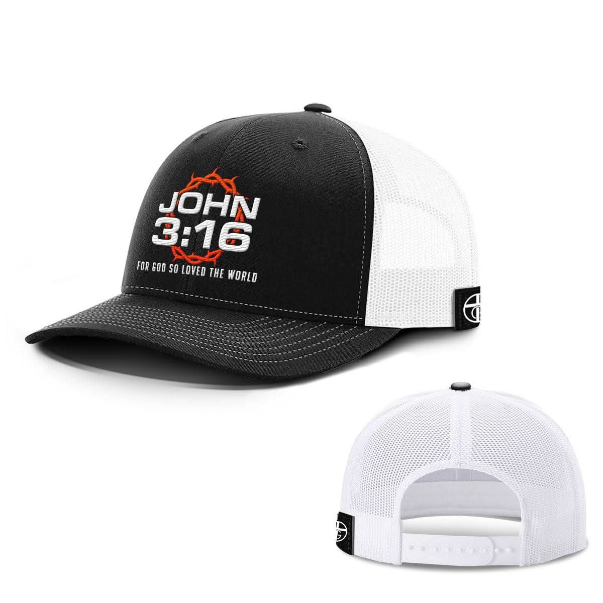 Our True God Hat Snapback / Black and White / One Size For God So Loved The World Hats