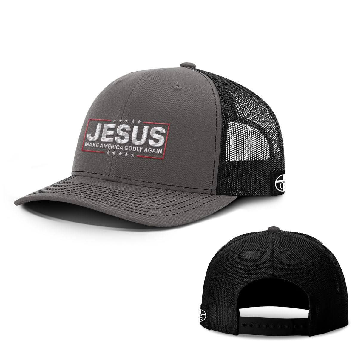 Our True God Hat Snapback / Charcoal and Black / One Size Jesus Make America Godly Again Hats
